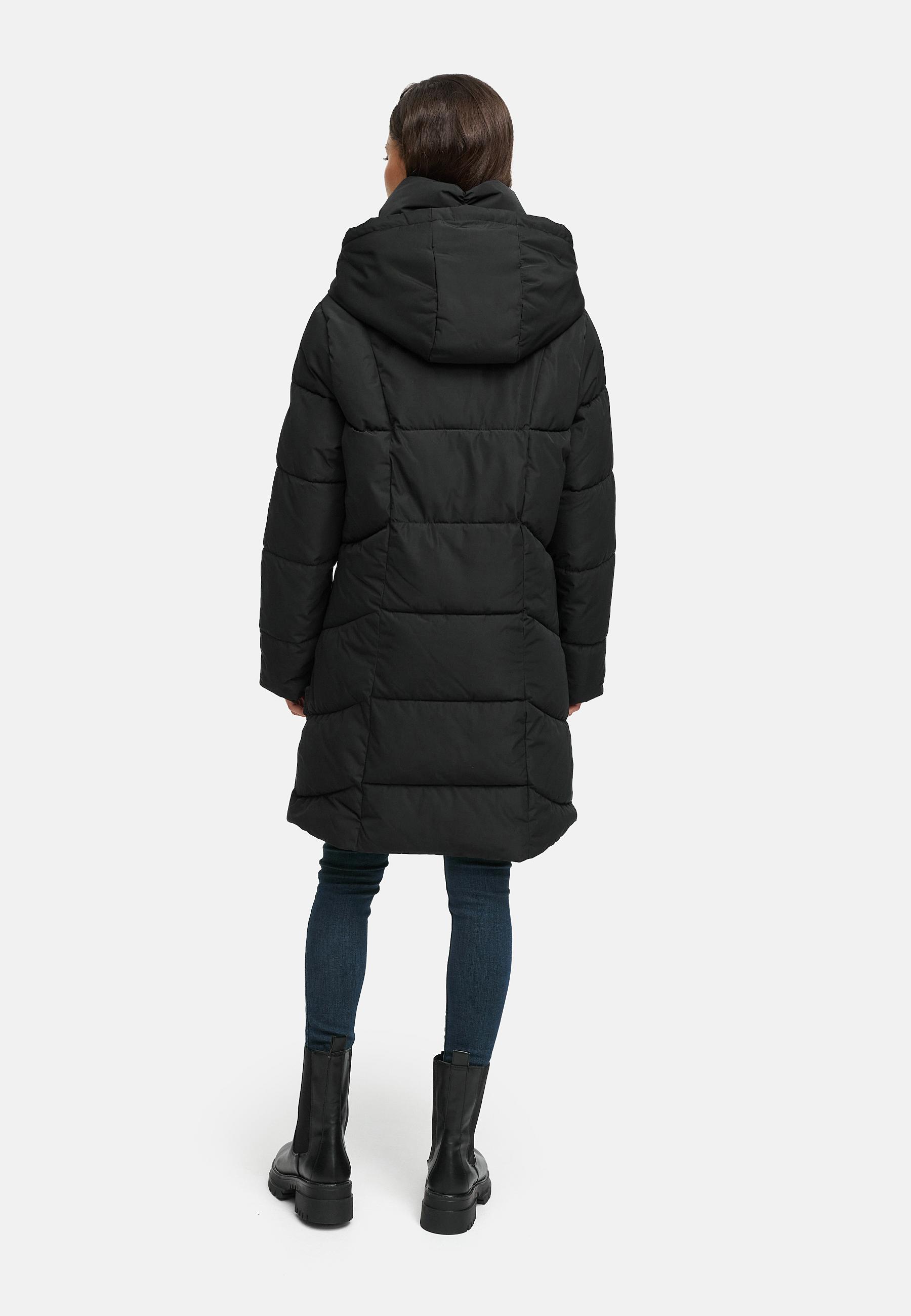 Gesteppter Winter Kurzmantel mit Kapuze "Virenaa 16" Black