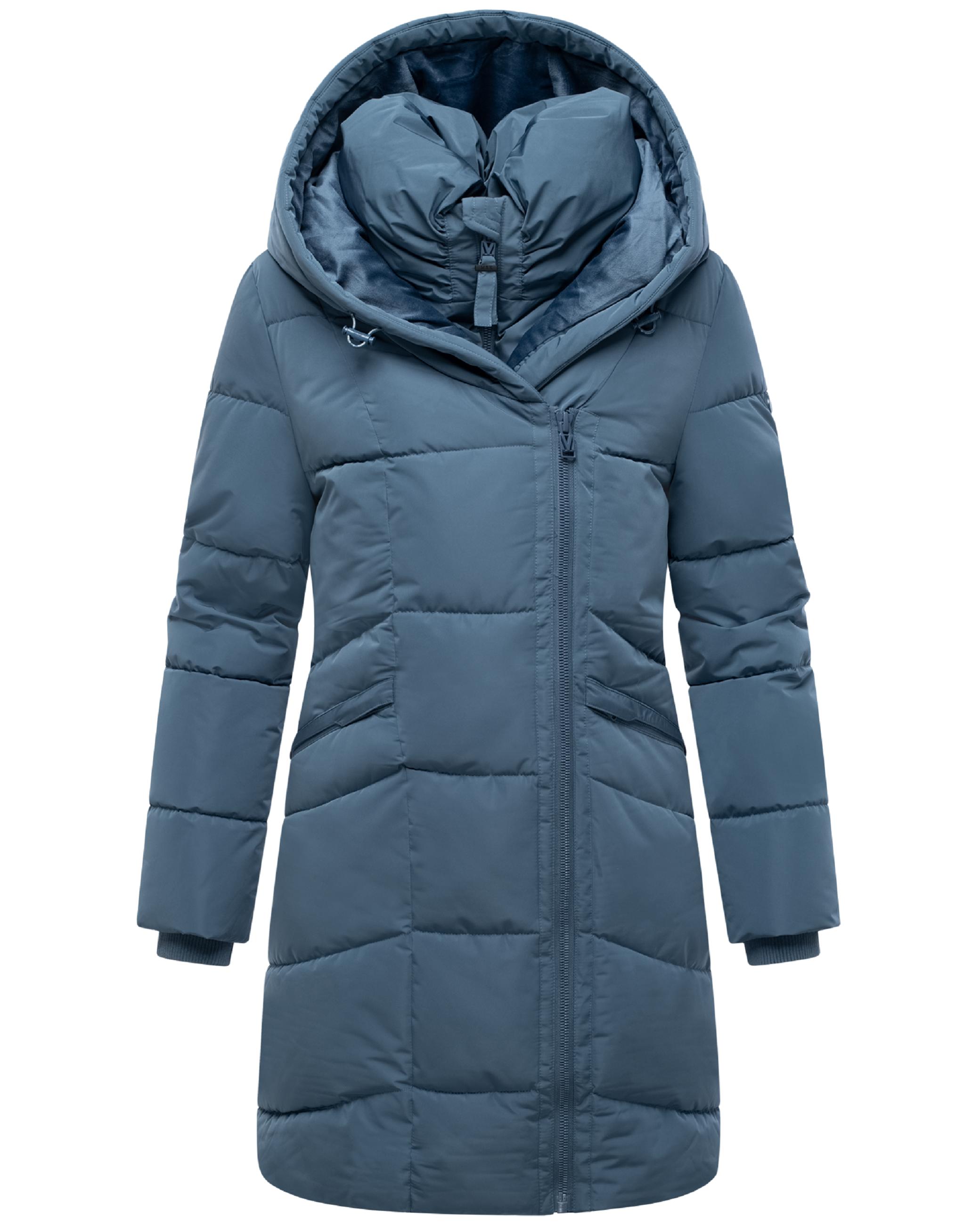 Gesteppter Winter Kurzmantel mit Kapuze "Virenaa 16" Dusty Blue