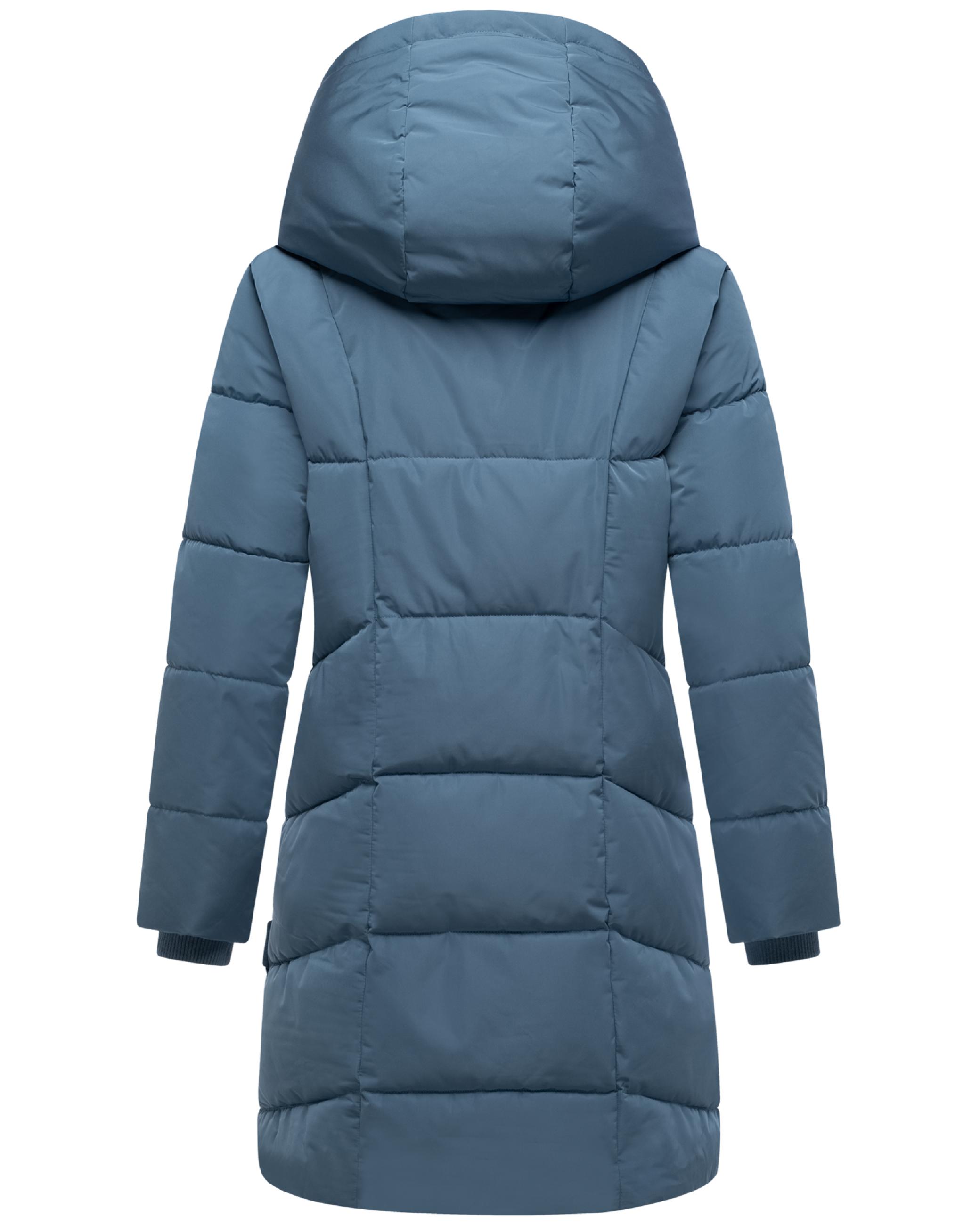 Gesteppter Winter Kurzmantel mit Kapuze "Virenaa 16" Dusty Blue