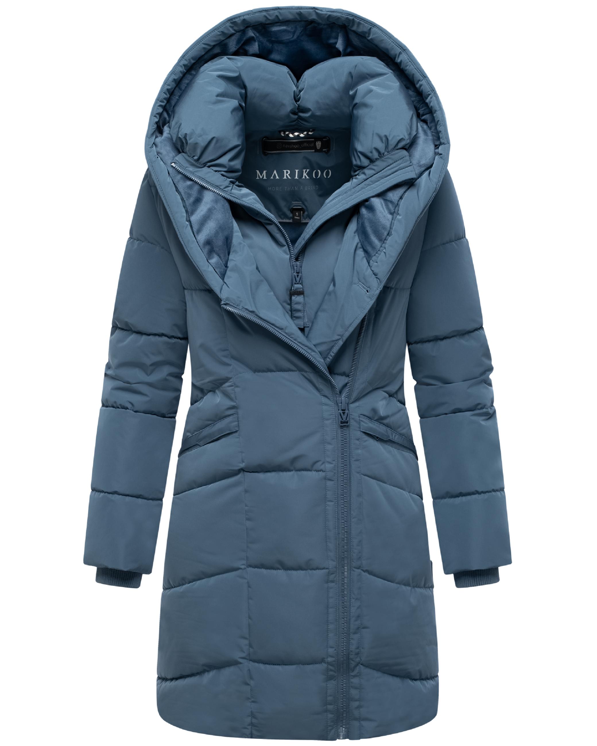 Gesteppter Winter Kurzmantel mit Kapuze "Virenaa 16" Dusty Blue