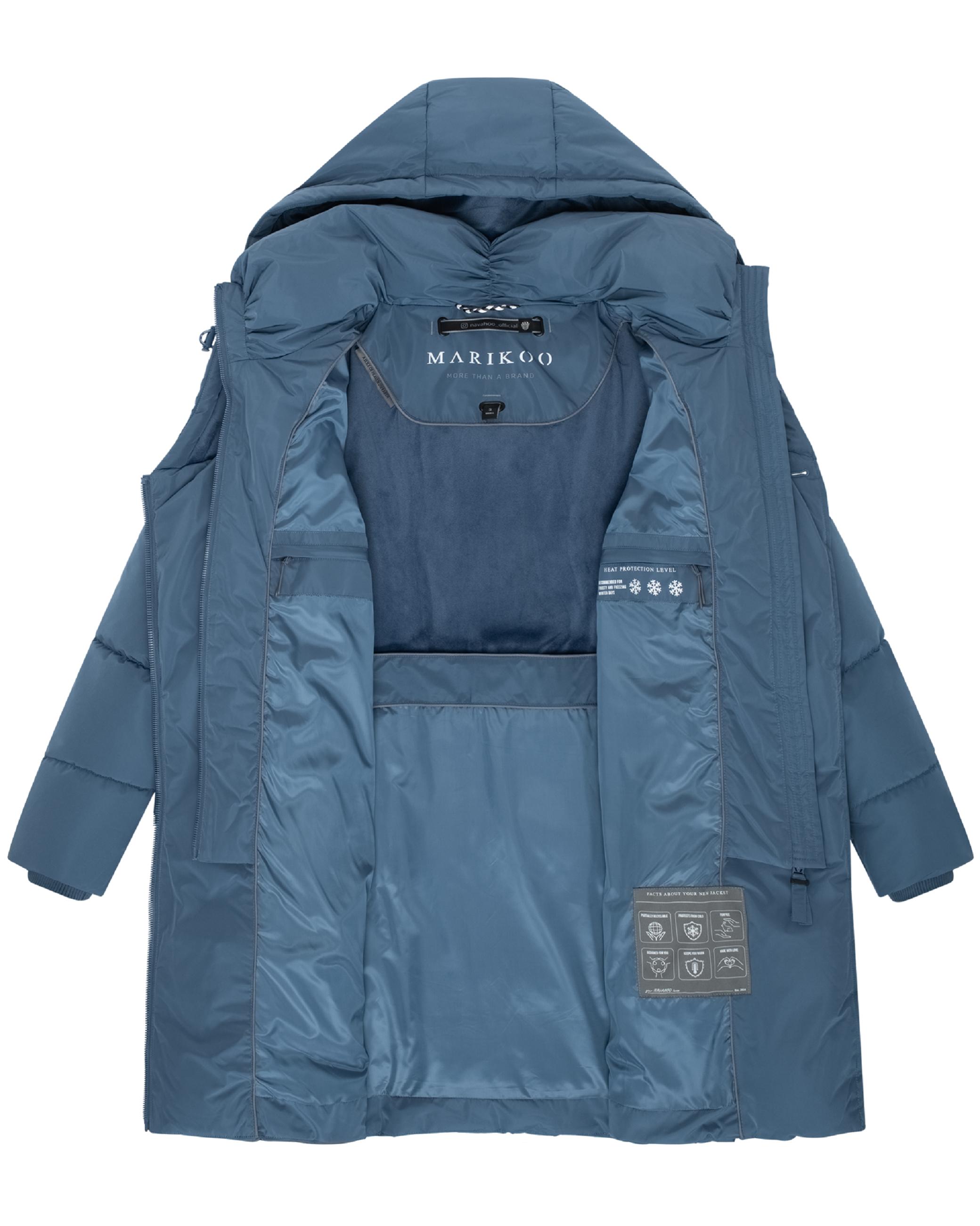 Gesteppter Winter Kurzmantel mit Kapuze "Virenaa 16" Dusty Blue