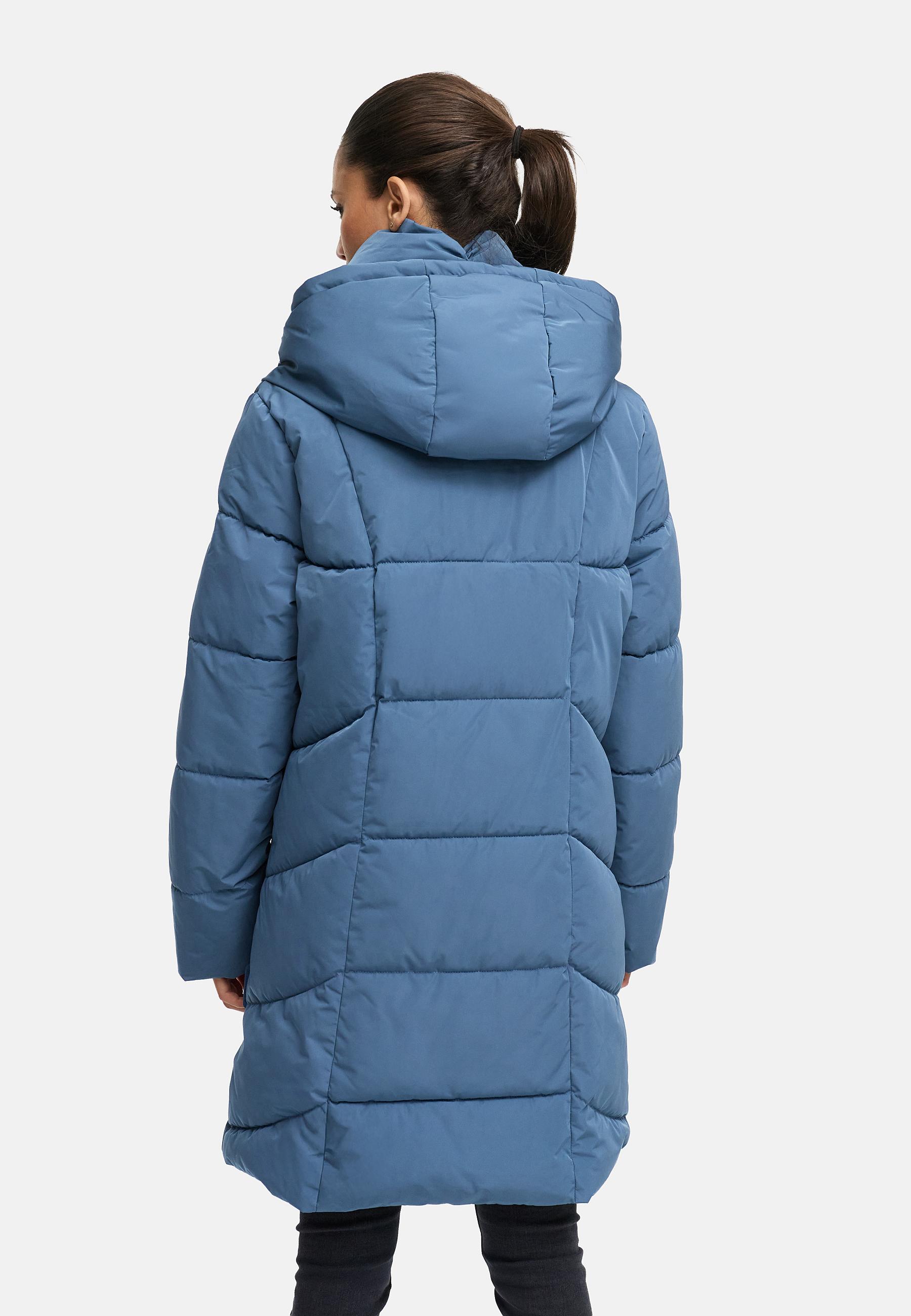 Gesteppter Winter Kurzmantel mit Kapuze "Virenaa 16" Dusty Blue