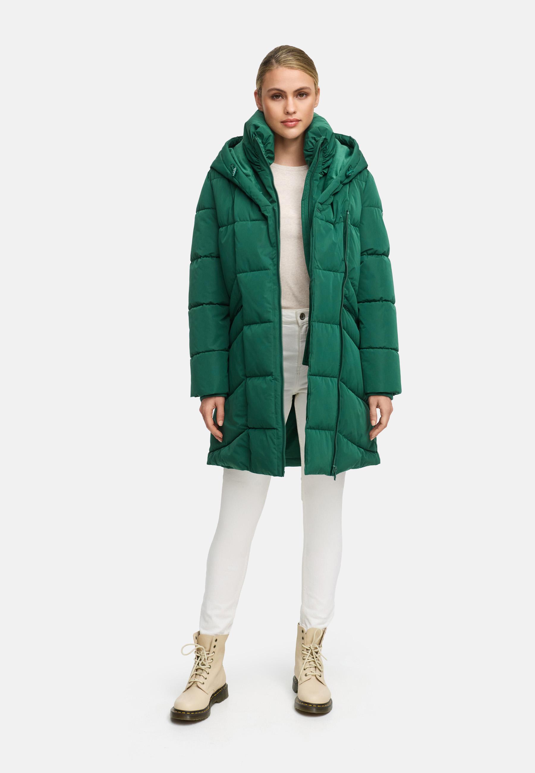 Gesteppter Winter Kurzmantel mit Kapuze "Virenaa 16" Evergreen