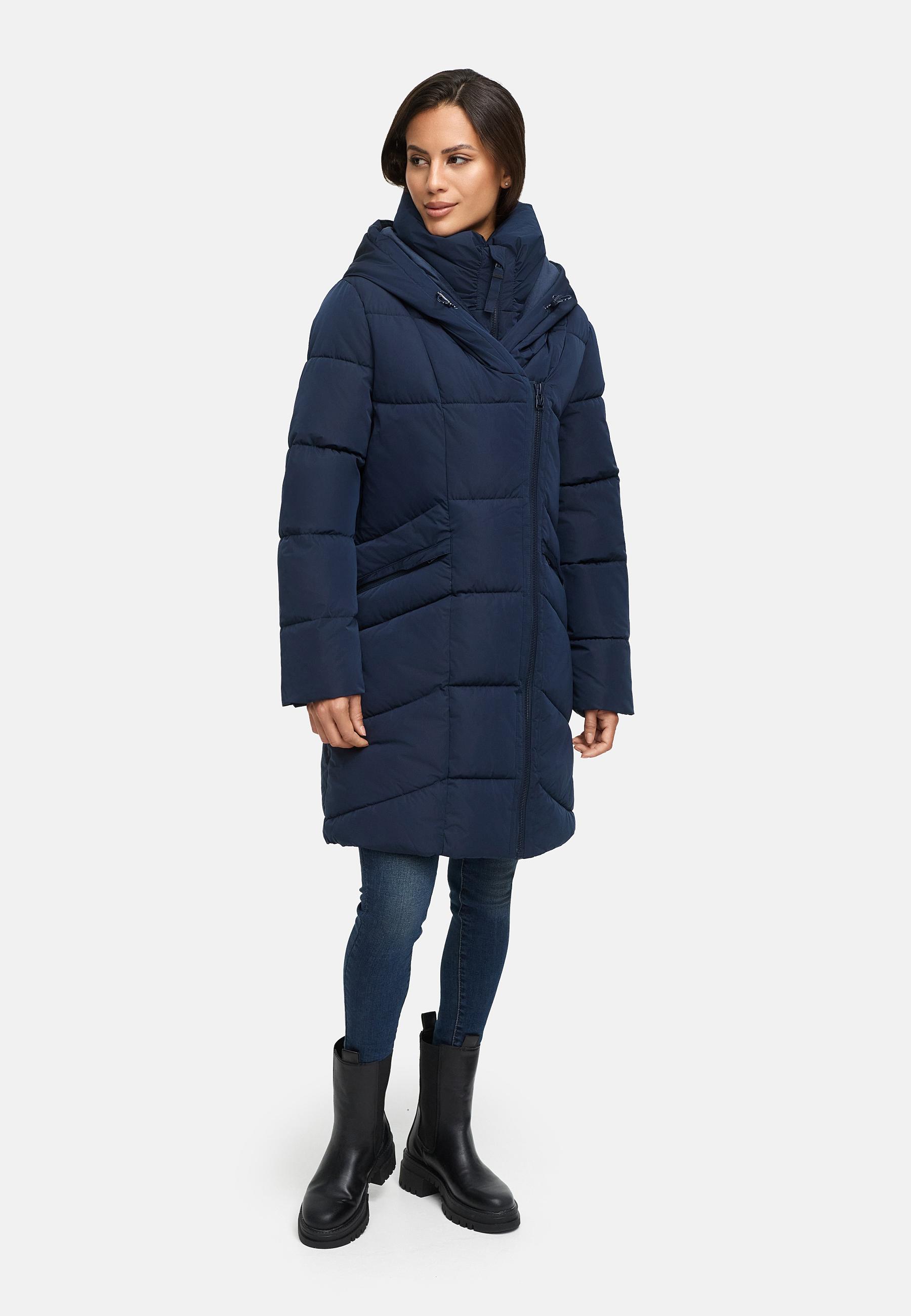 Gesteppter Winter Kurzmantel mit Kapuze "Virenaa 16" Navy