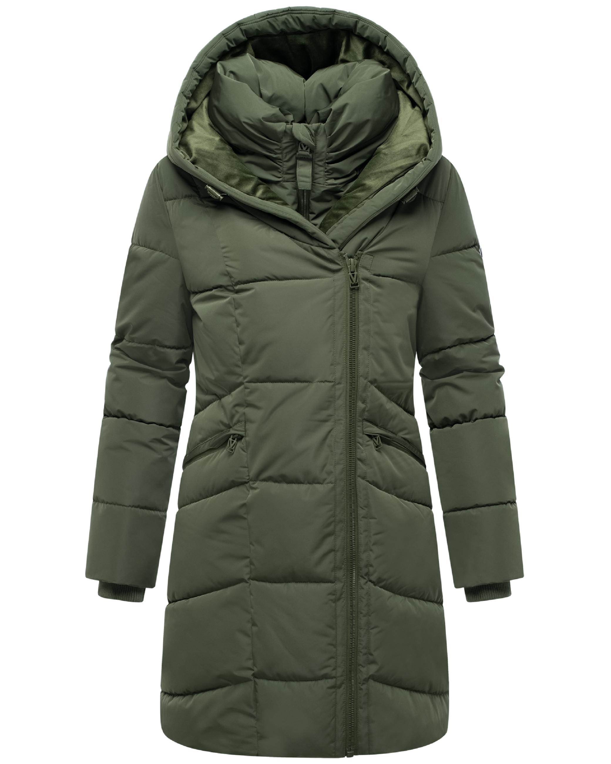 Gesteppter Winter Kurzmantel mit Kapuze "Virenaa 16" Pine Olive