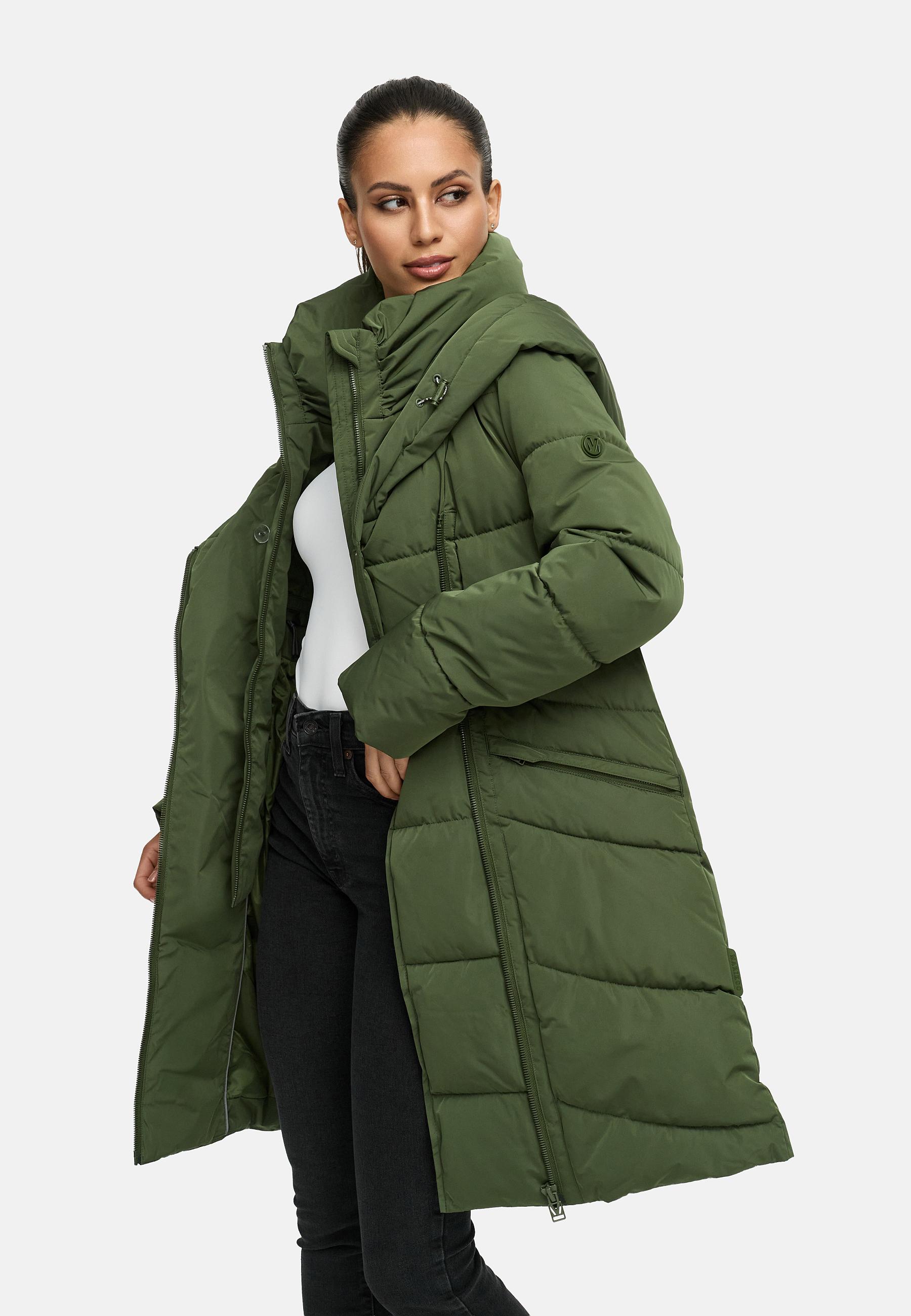 Gesteppter Winter Kurzmantel mit Kapuze "Virenaa 16" Pine Olive