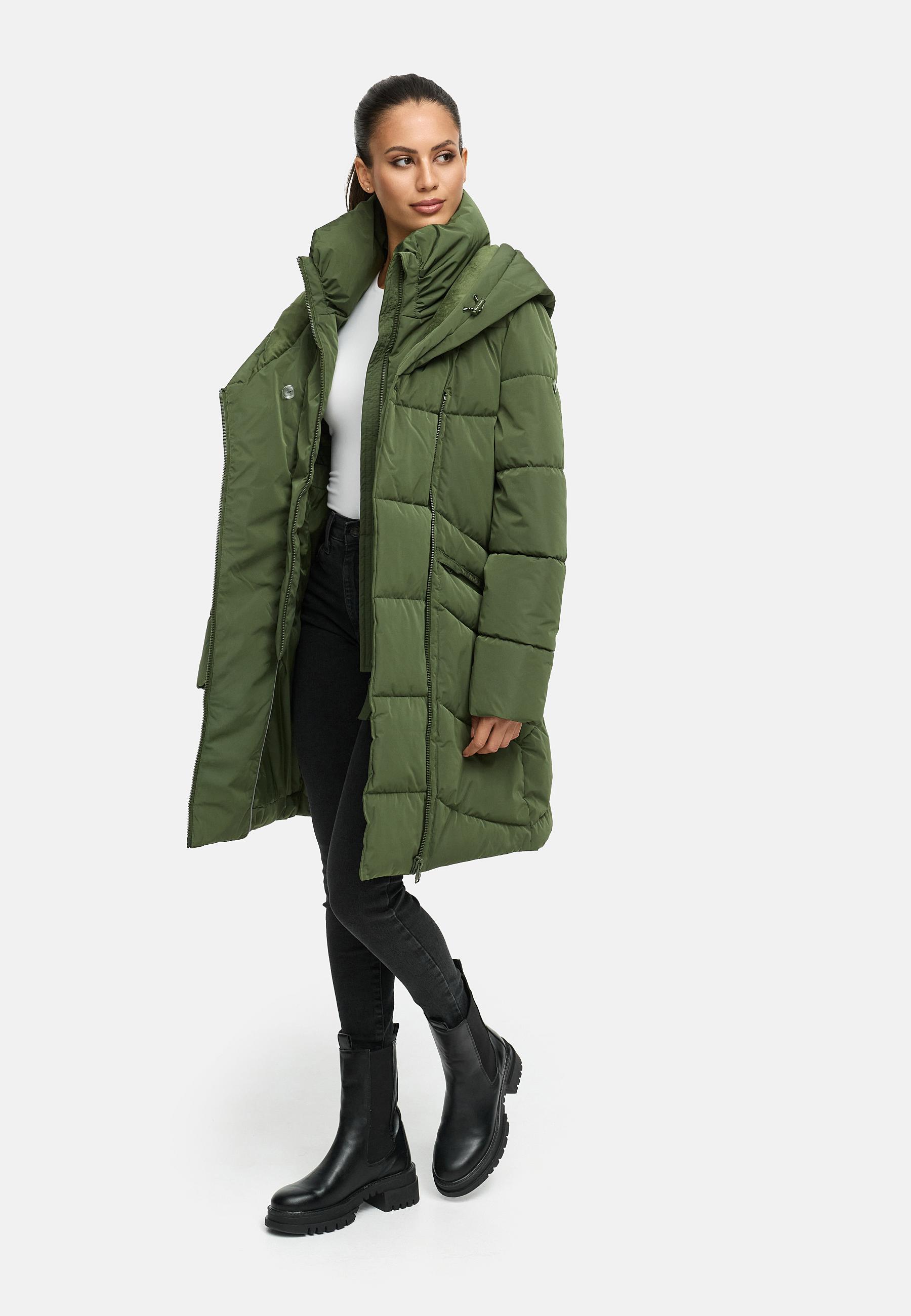 Gesteppter Winter Kurzmantel mit Kapuze "Virenaa 16" Pine Olive