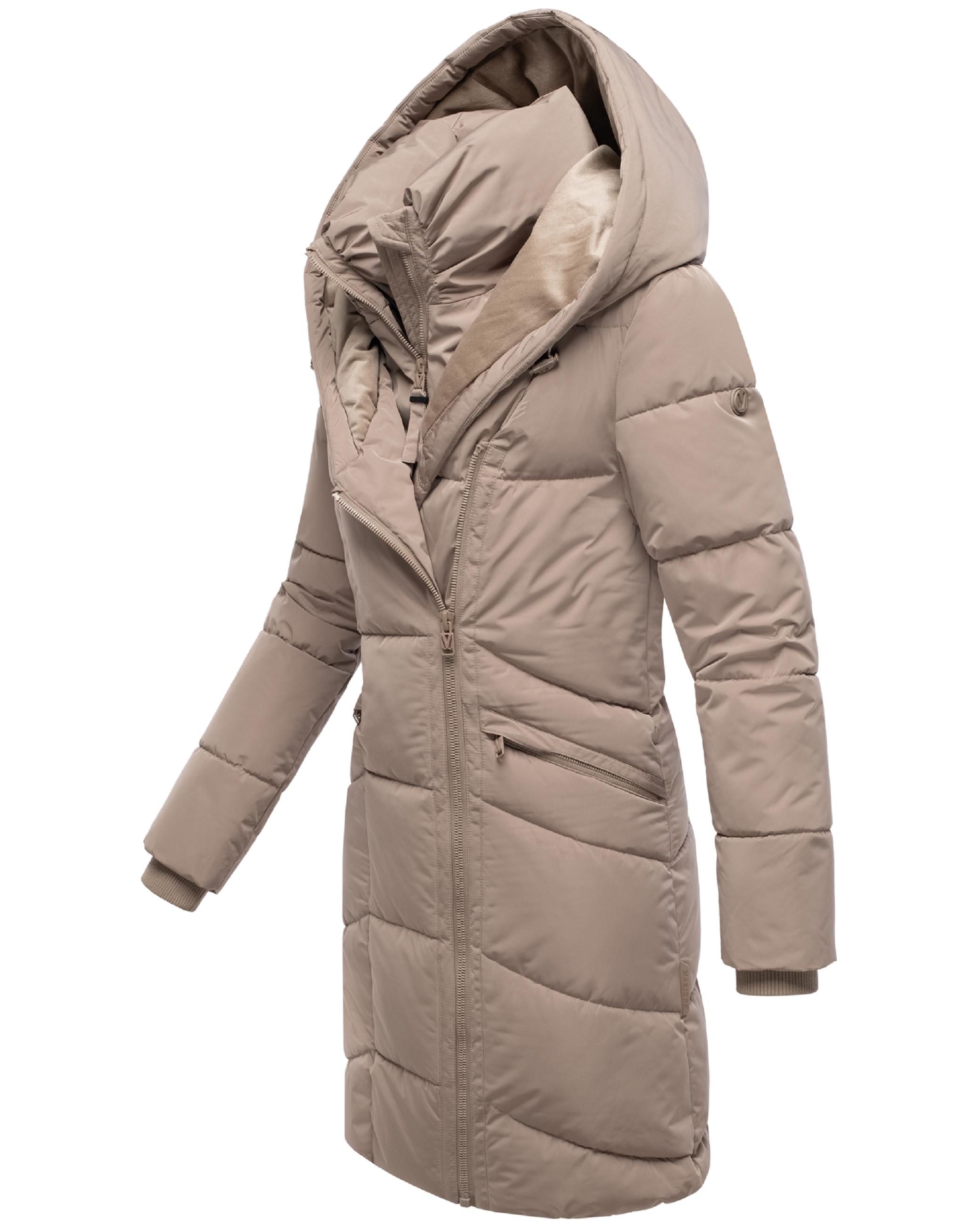 Gesteppter Winter Kurzmantel mit Kapuze "Virenaa 16" Taupe Grey