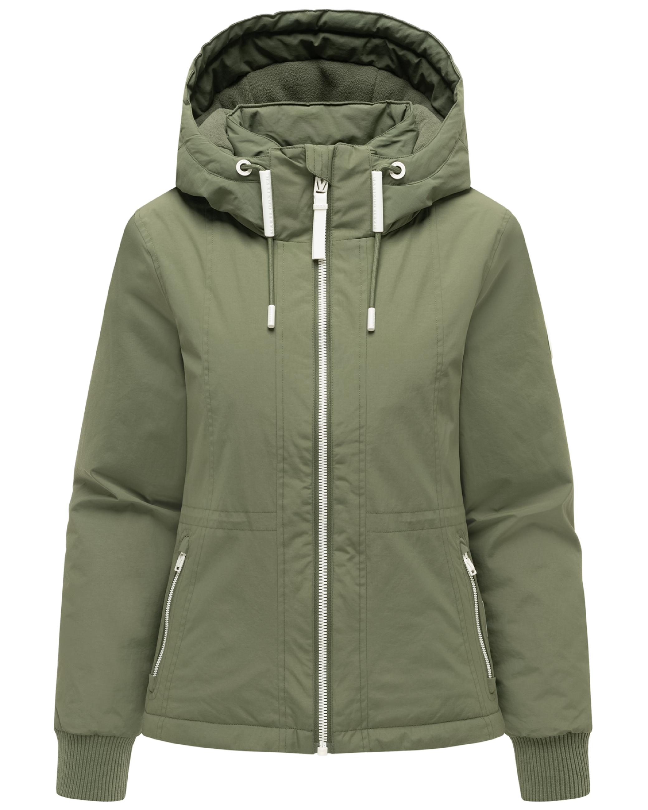 Gefütterte Übergangsjacke mit Kapuze "Vivii 16" Olive Leaf