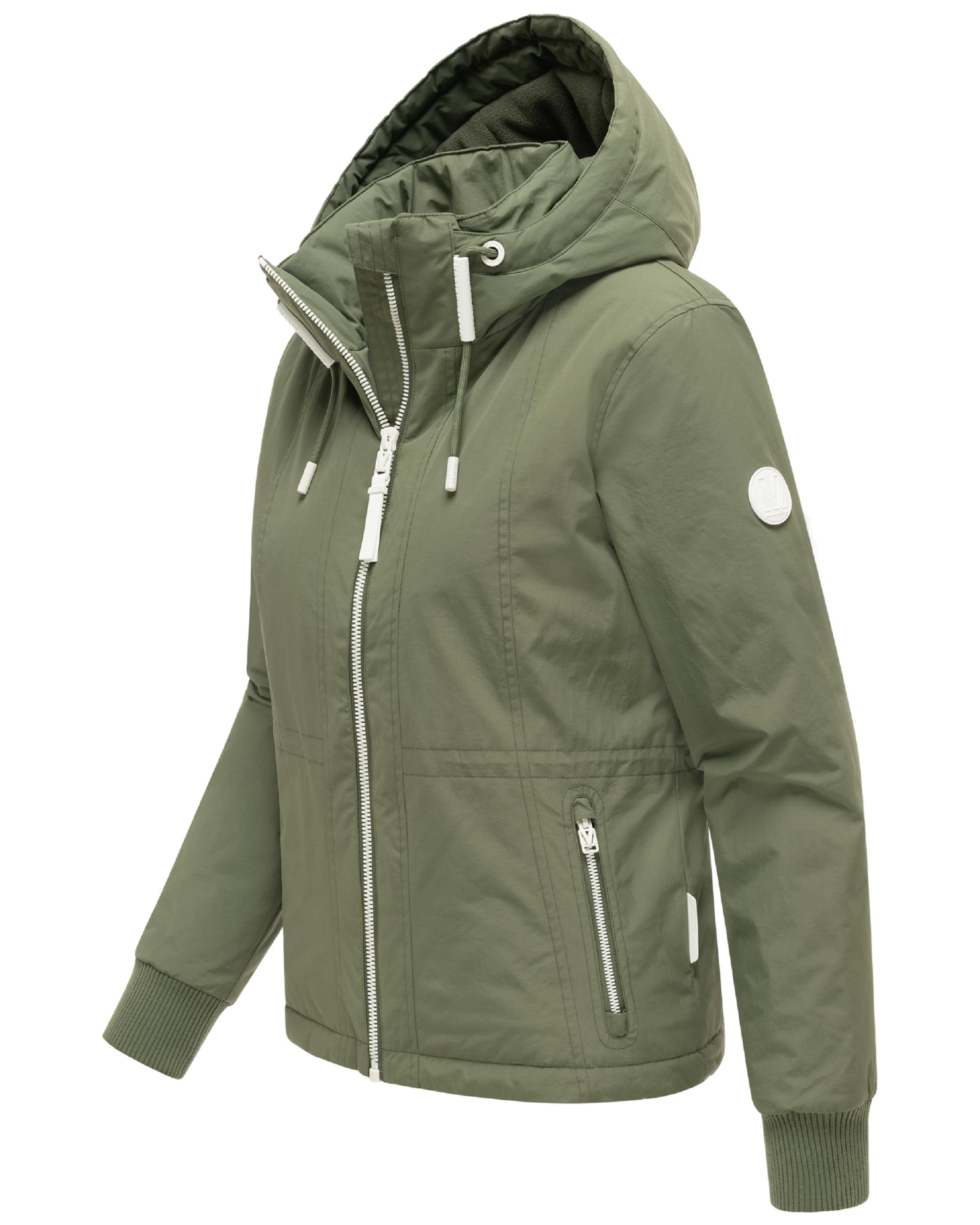 Gefütterte Übergangsjacke mit Kapuze "Vivii 16" Olive Leaf