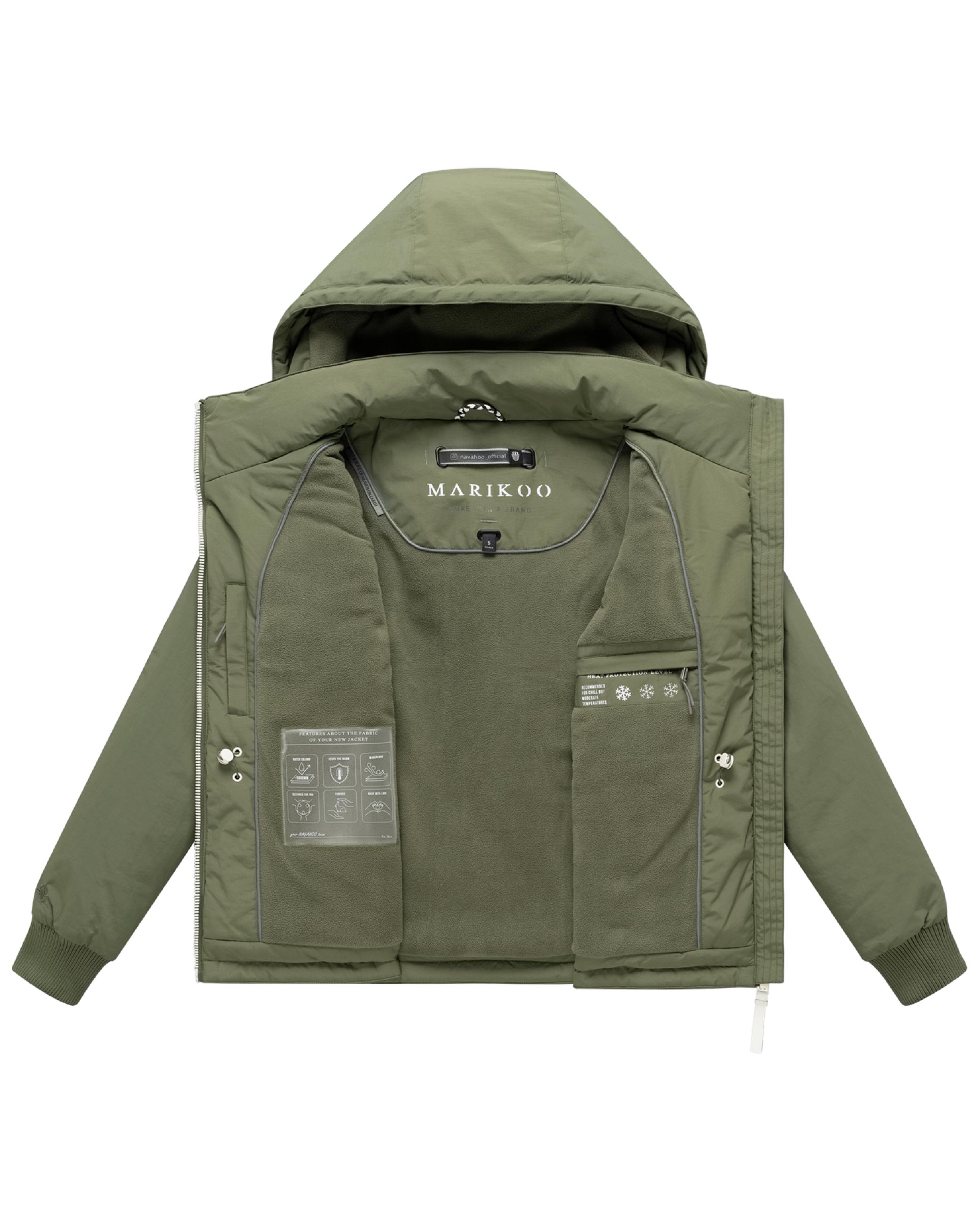 Gefütterte Übergangsjacke mit Kapuze "Vivii 16" Olive Leaf