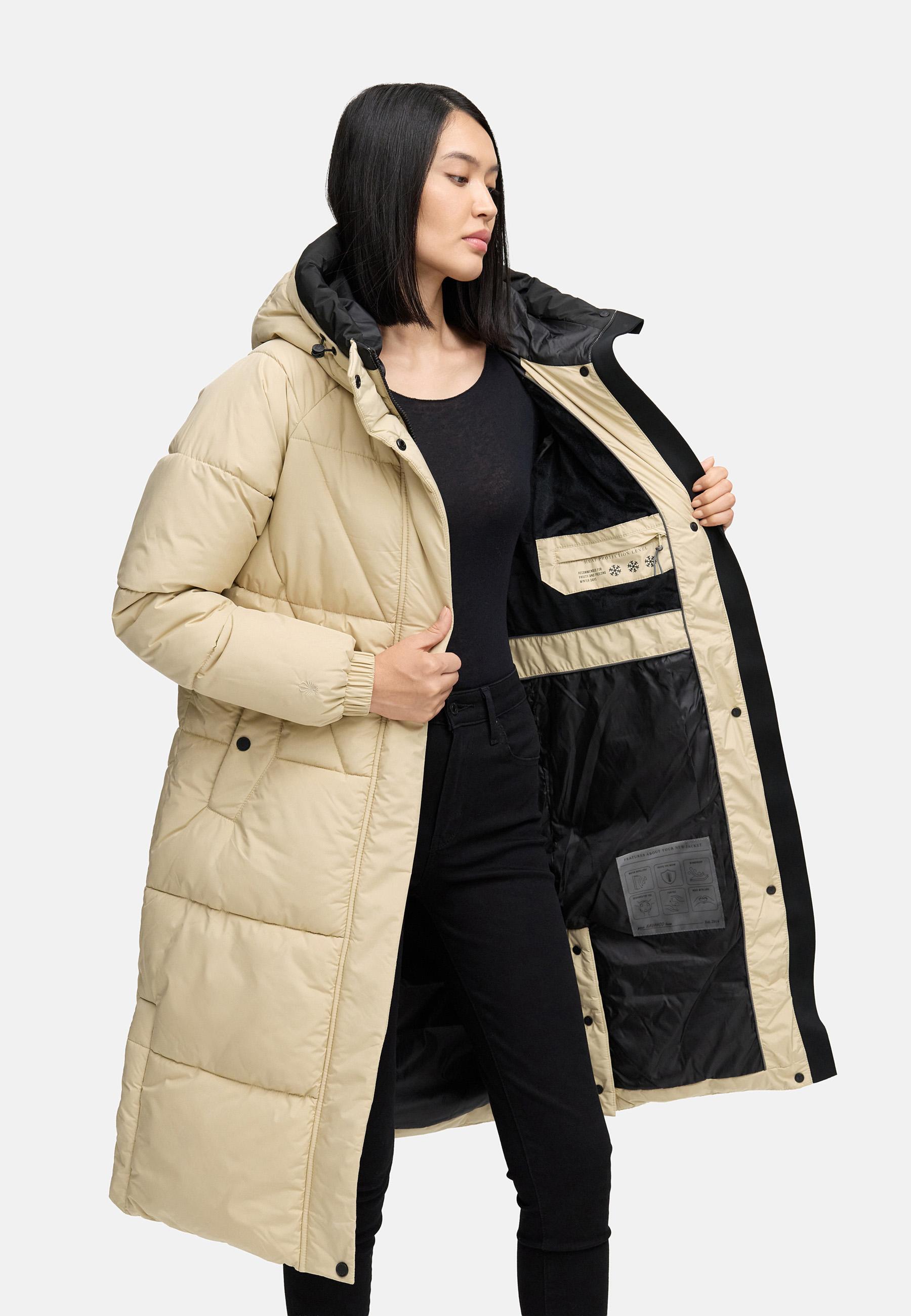 Winter Steppmantel mit seitlichen Gehschlitzen "Yaskaa 16" Beige