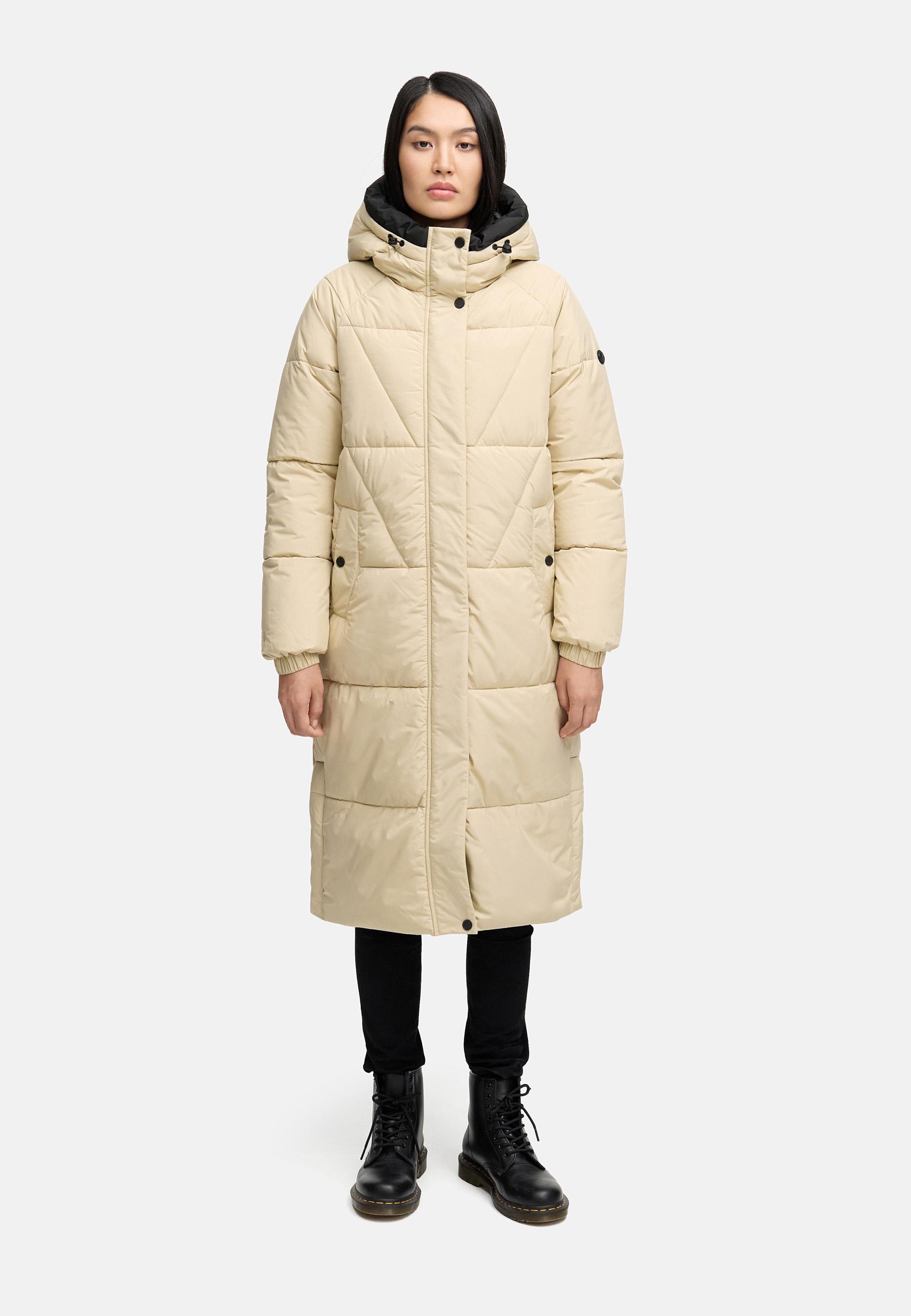 Winter Steppmantel mit seitlichen Gehschlitzen "Yaskaa 16" Beige