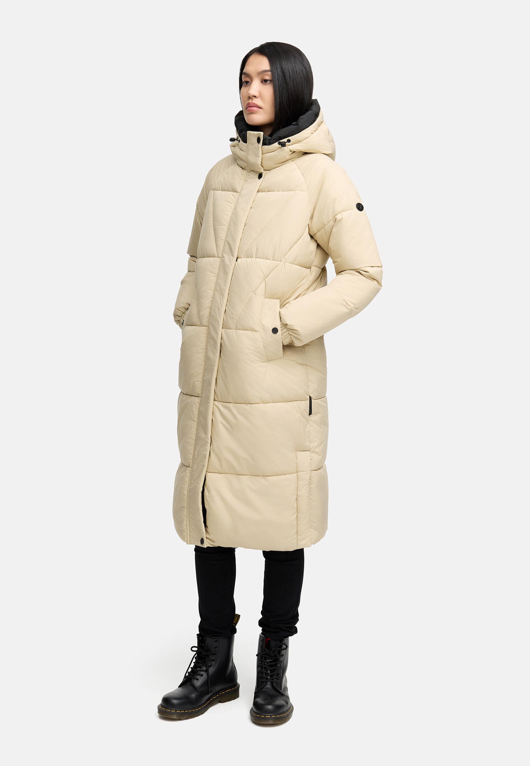 Winter Steppmantel mit seitlichen Gehschlitzen "Yaskaa 16" Beige