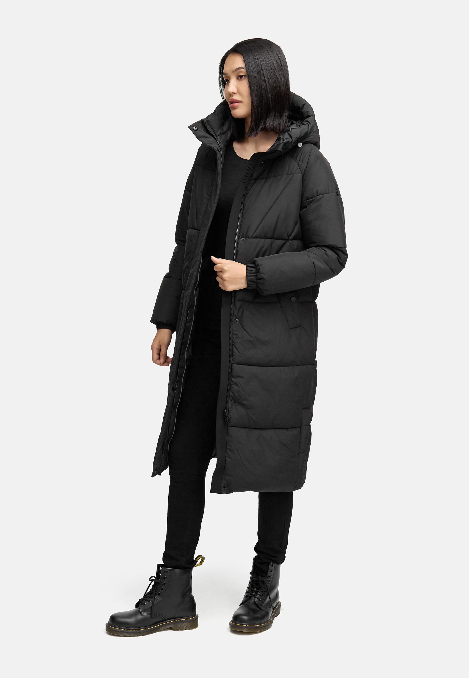 Winter Steppmantel mit seitlichen Gehschlitzen "Yaskaa 16" Black