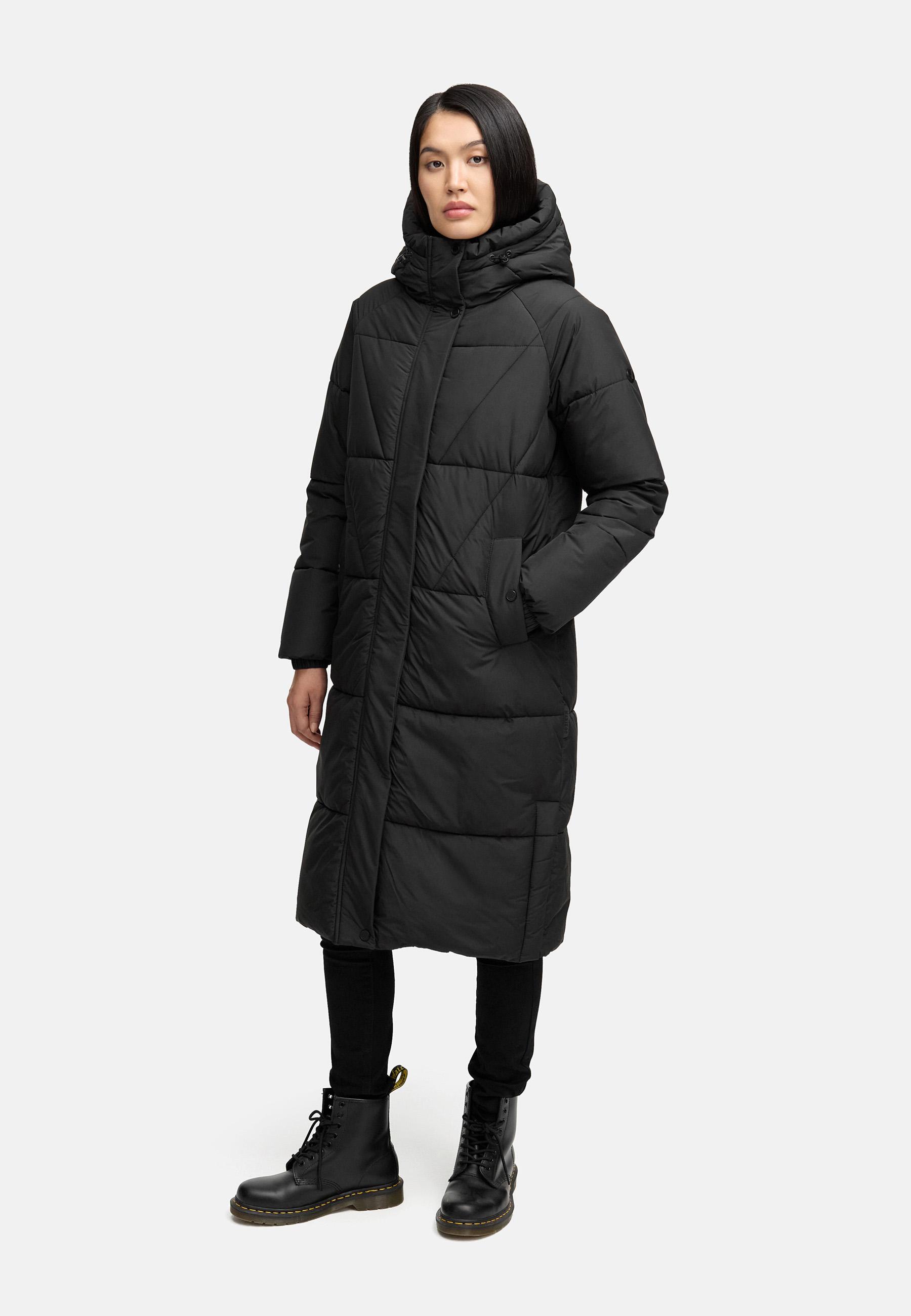 Winter Steppmantel mit seitlichen Gehschlitzen "Yaskaa 16" Black