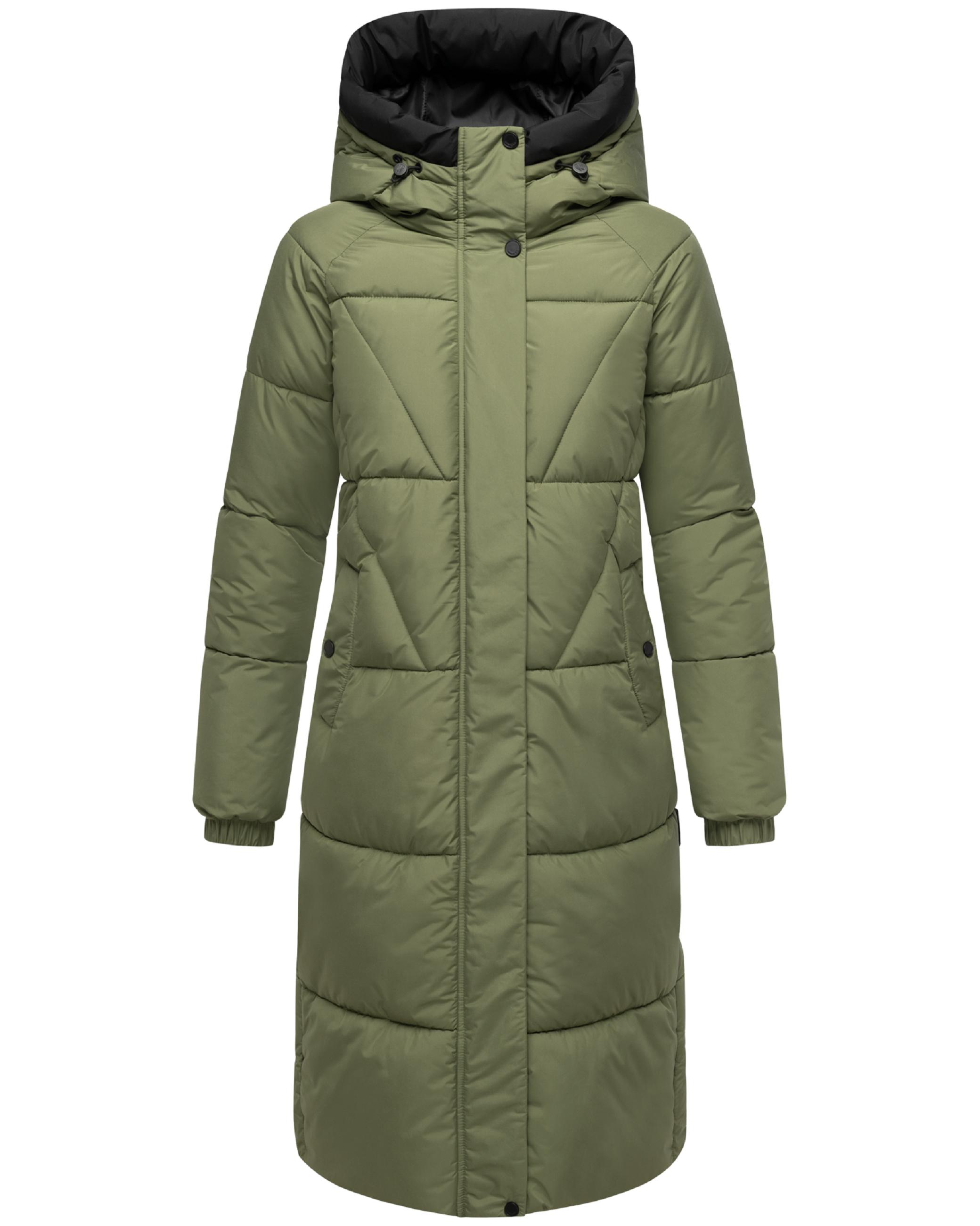 Winter Steppmantel mit seitlichen Gehschlitzen "Yaskaa 16" Olive Leaf