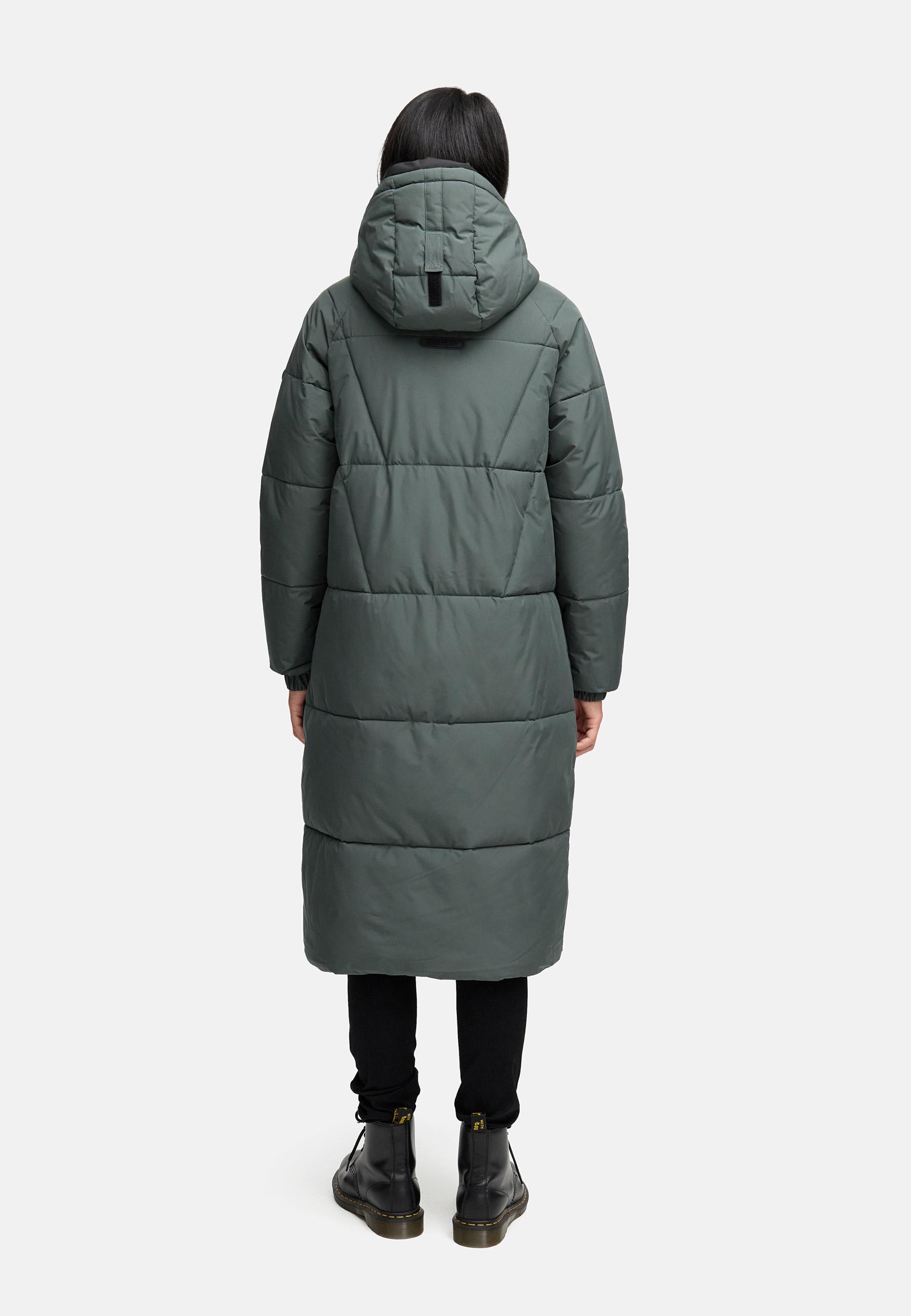 Winter Steppmantel mit seitlichen Gehschlitzen "Yaskaa 16" Stone Green