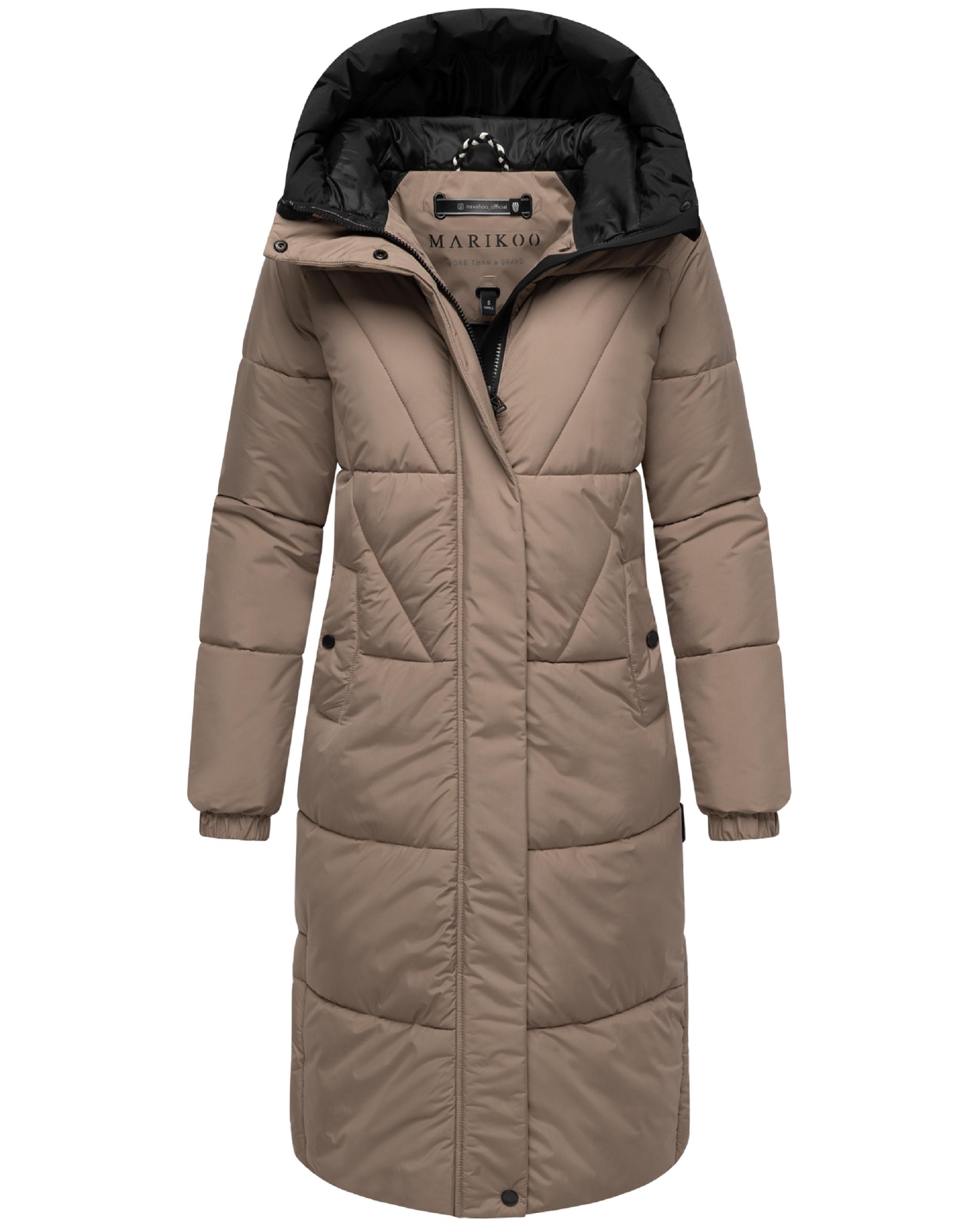 Winter Steppmantel mit seitlichen Gehschlitzen "Yaskaa 16" Taupe Grey