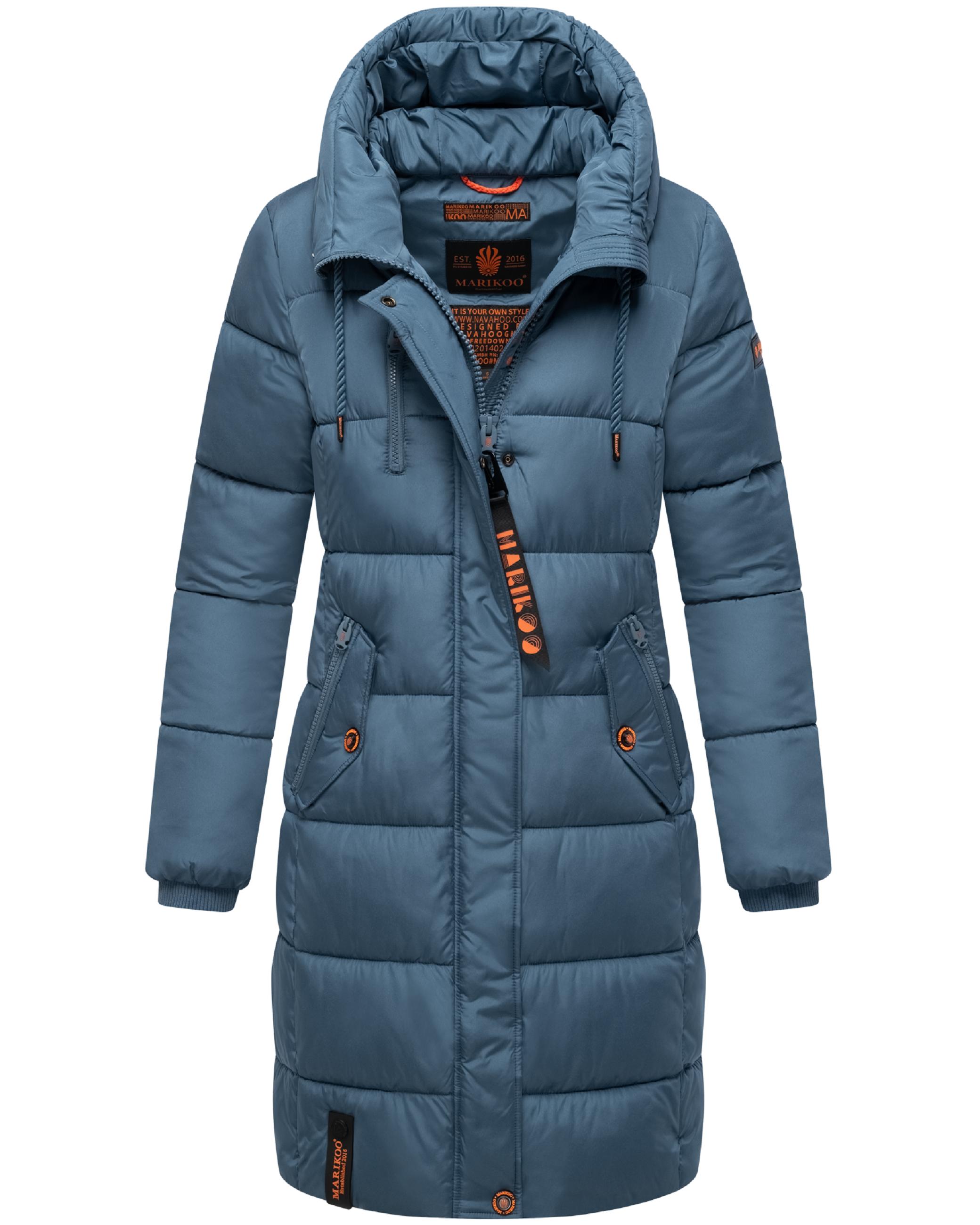 Langer Winter Steppmantel "Yuikoo" Dusty Blue
