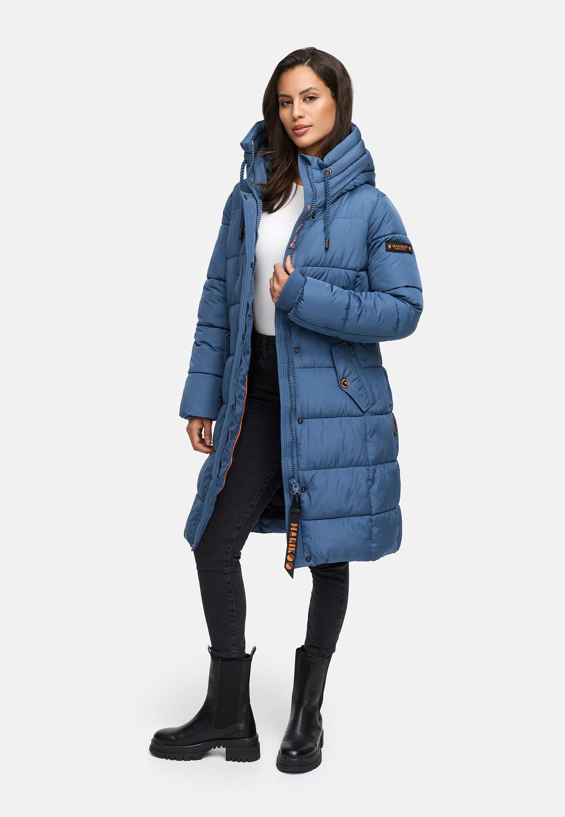 Langer Winter Steppmantel "Yuikoo" Dusty Blue