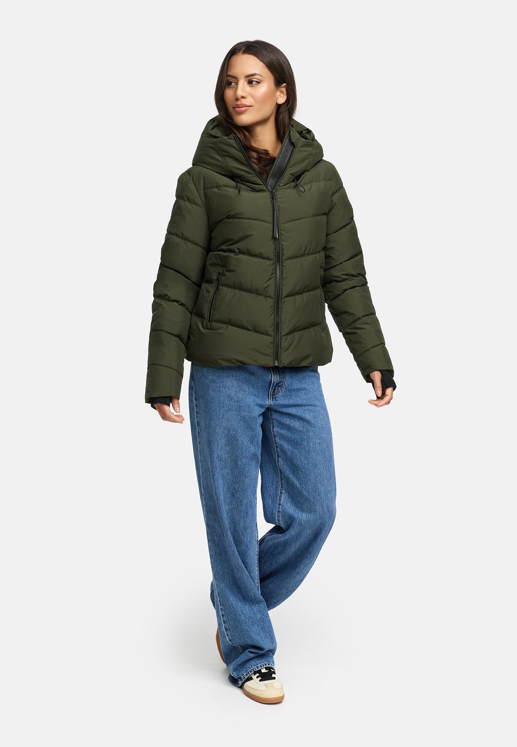 Kurze Winter Steppjacke "Yukanii XVI" Dark Olive