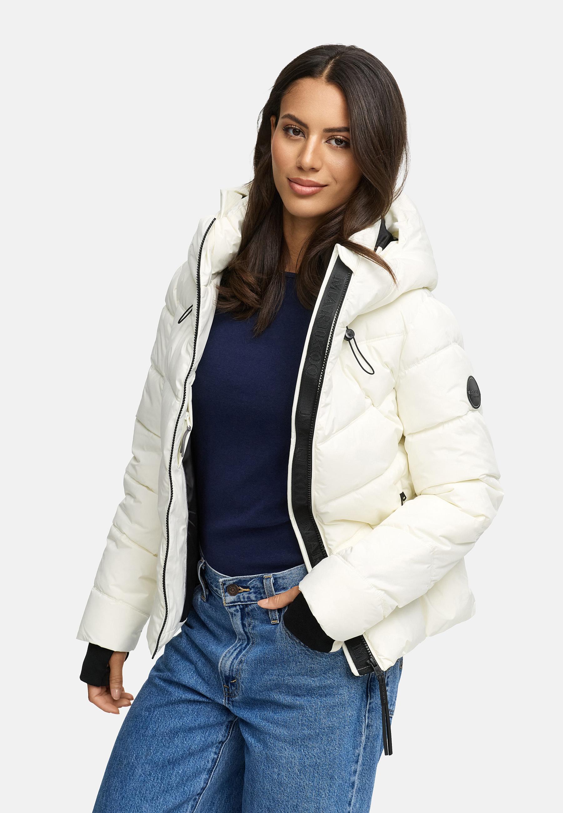 Kurze Winter Steppjacke "Yukanii XVI" Offwhite