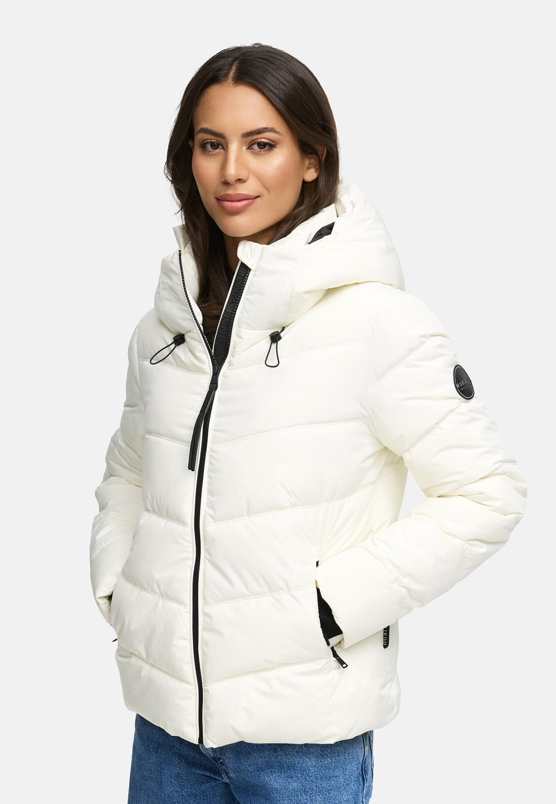 Kurze Winter Steppjacke "Yukanii XVI" Offwhite