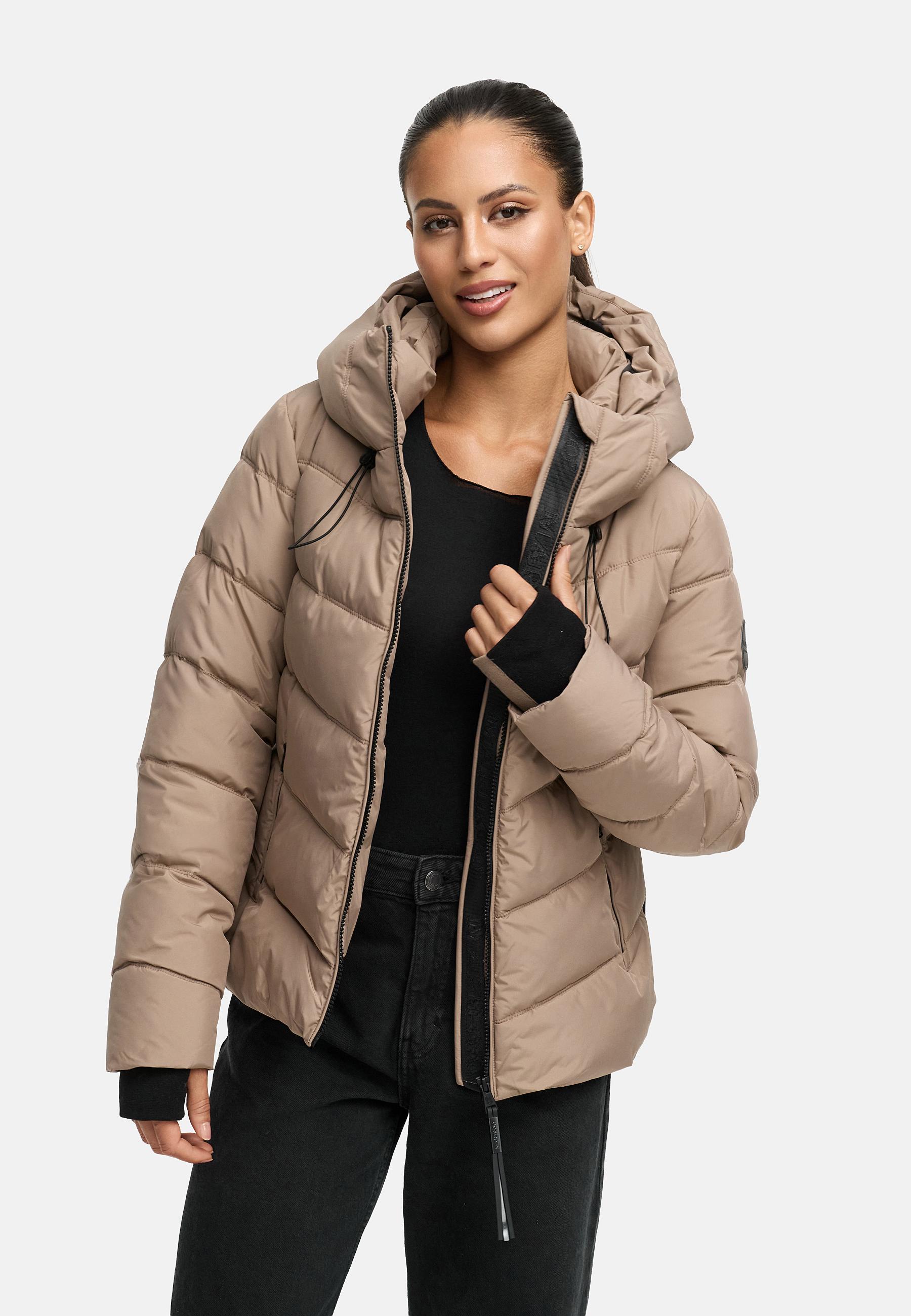 Kurze Winter Steppjacke "Yukanii XVI" Taupe Grey