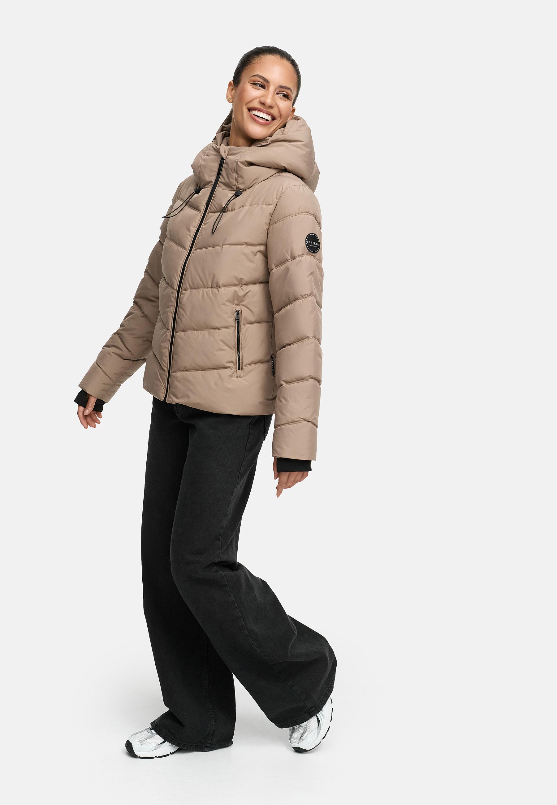 Kurze Winter Steppjacke "Yukanii XVI" Taupe Grey