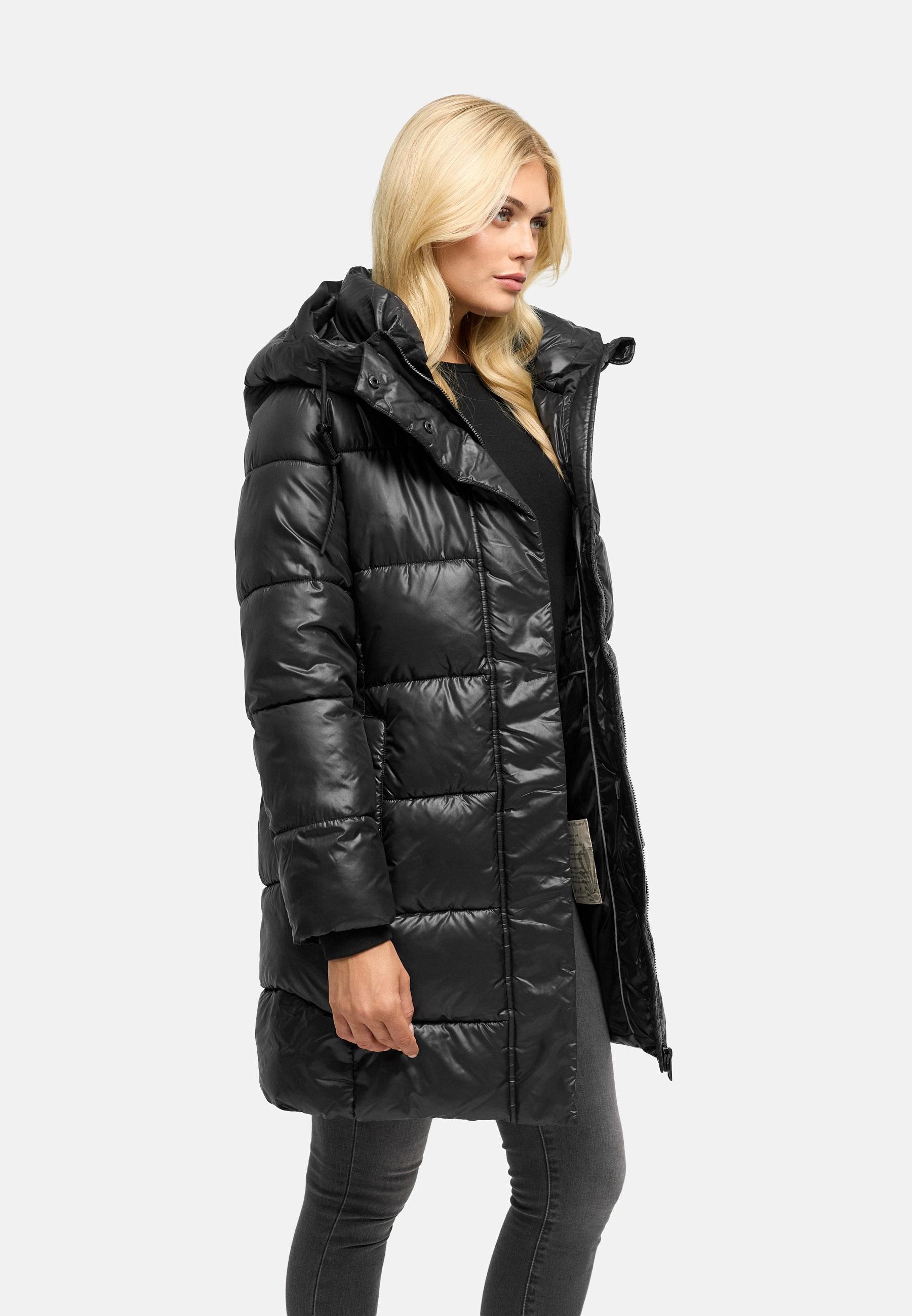 Steppmantel mit matt schimmerndem Obermaterial "Yumee XVI" Black