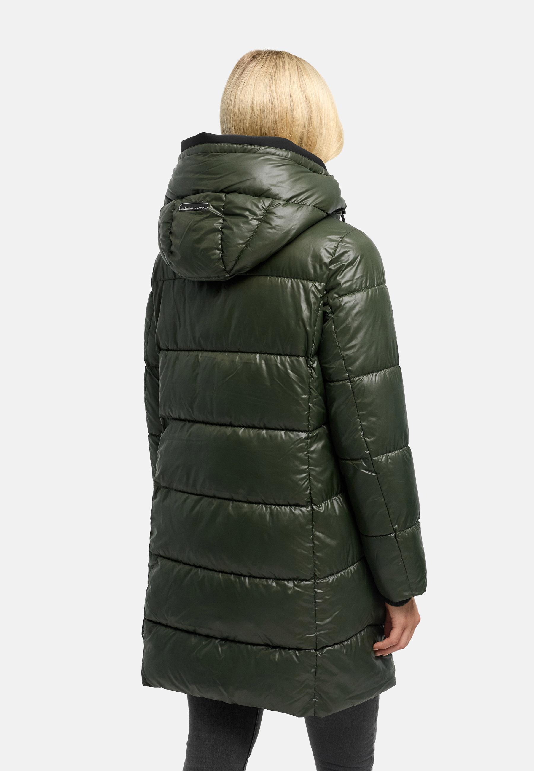 Steppmantel mit matt schimmerndem Obermaterial "Yumee XVI" Dark Olive