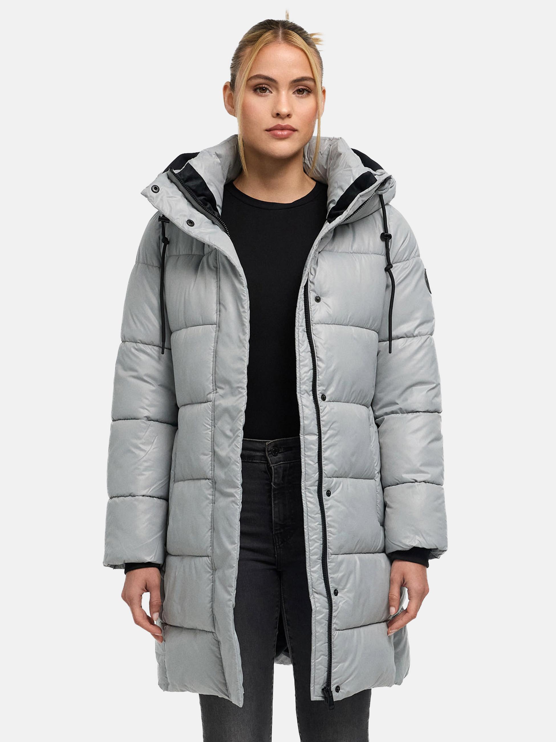 Steppmantel mit matt schimmerndem Obermaterial "Yumee XVI" Grey