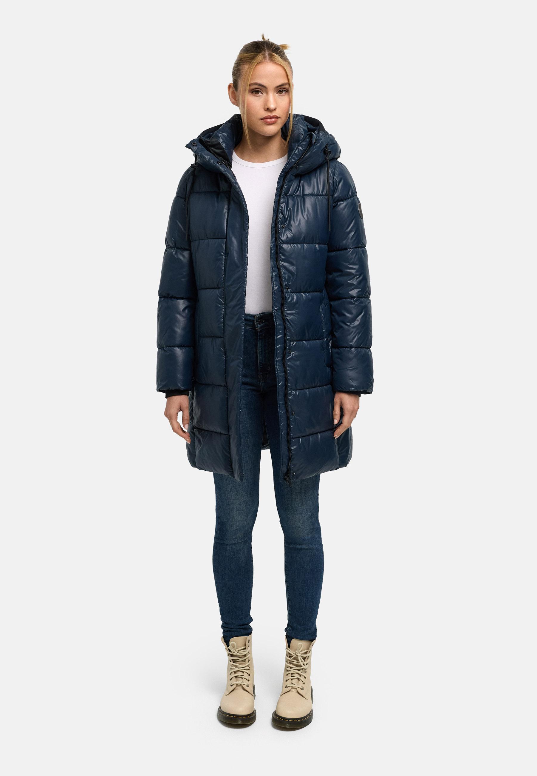 Steppmantel mit matt schimmerndem Obermaterial "Yumee XVI" Navy