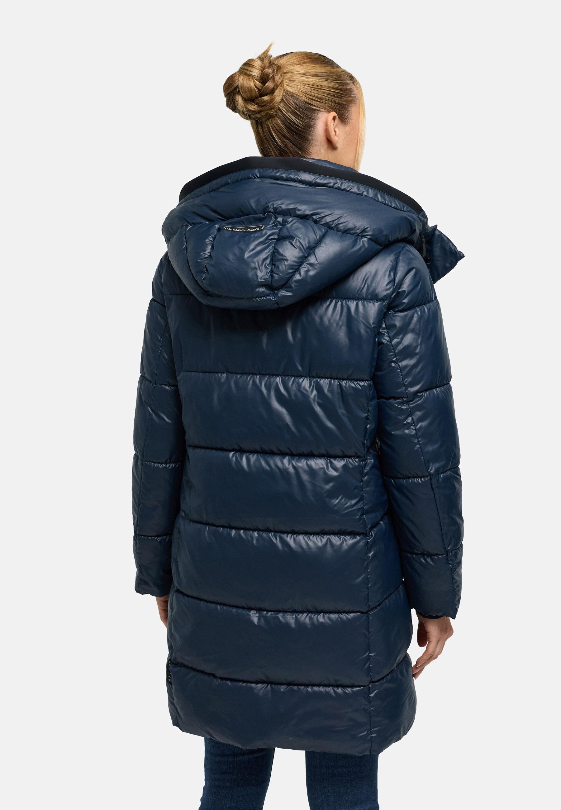Steppmantel mit matt schimmerndem Obermaterial "Yumee XVI" Navy