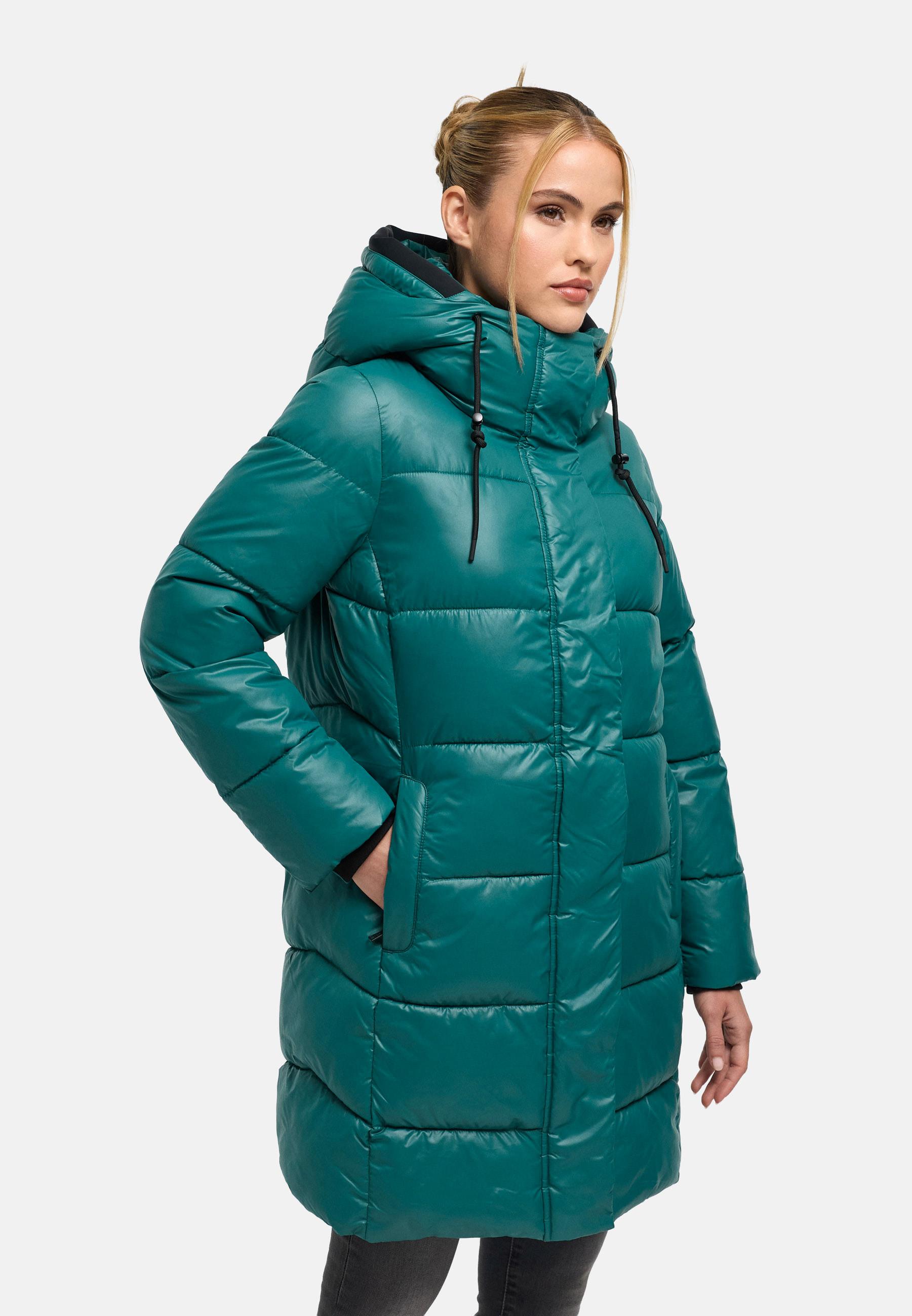 Steppmantel mit matt schimmerndem Obermaterial "Yumee XVI" Ocean Green