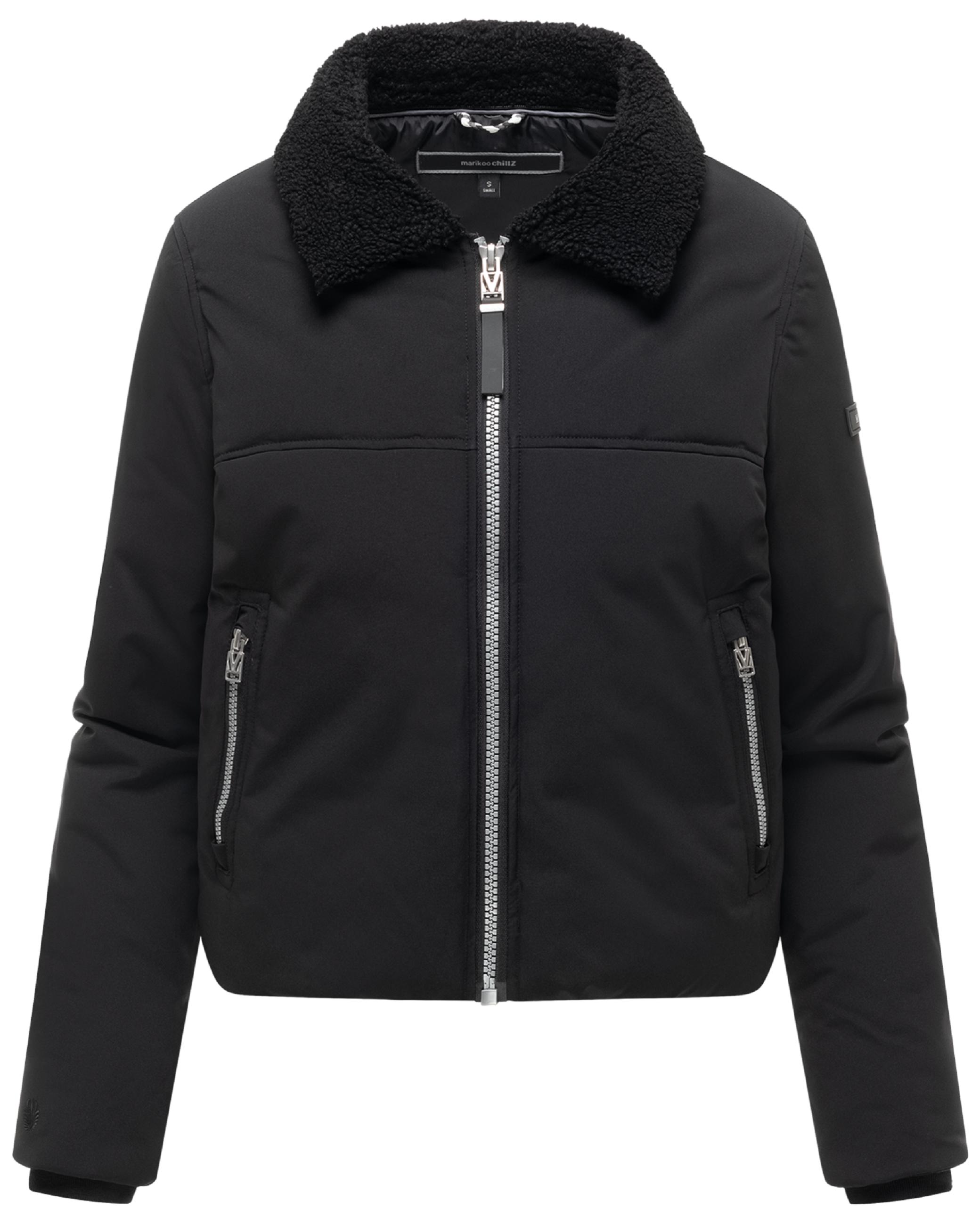 Bomberjacke mit herausnehmbarem Kapuzeneinsatz und Teddypelzkragen "Yurinaa 16" Black