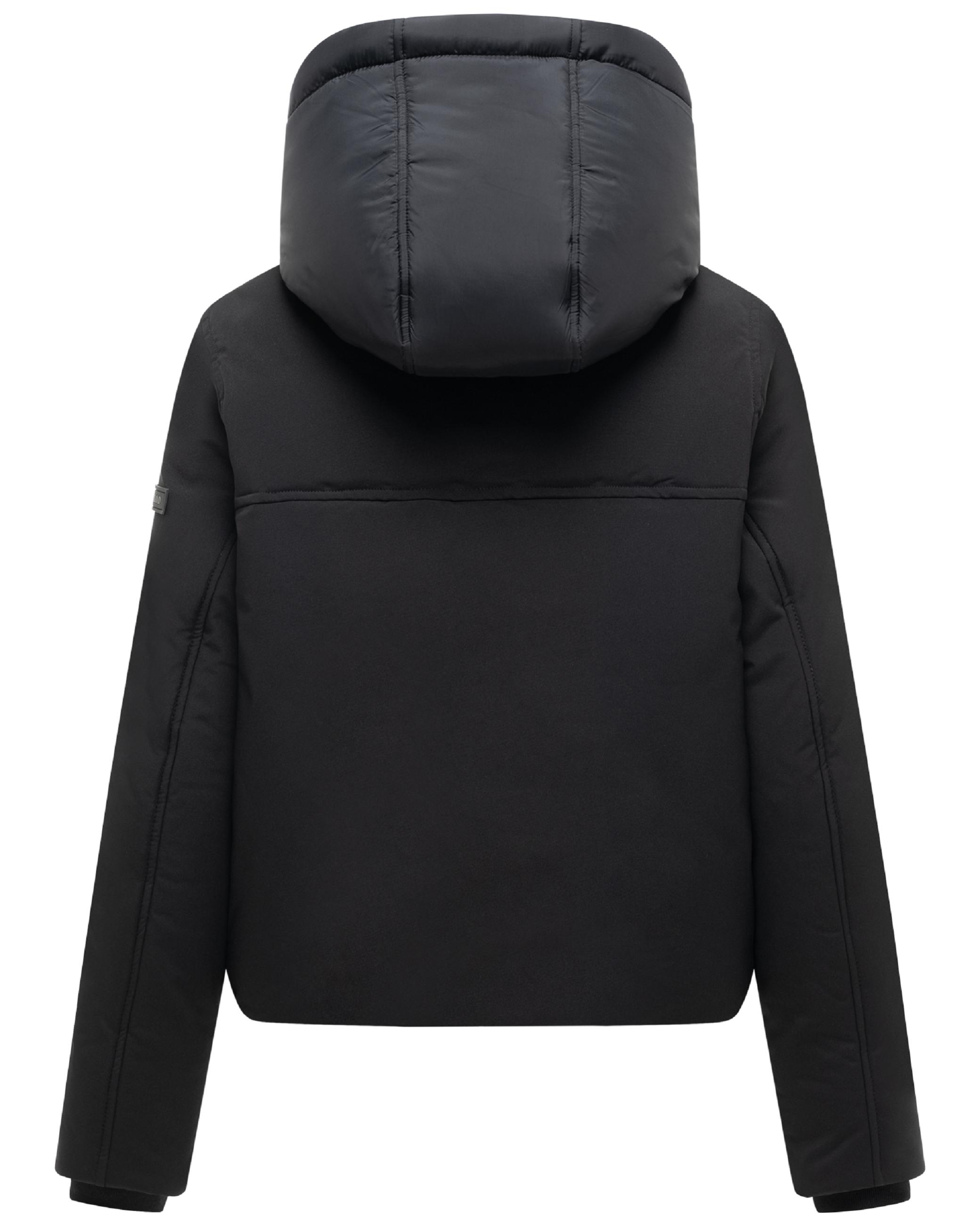 Bomberjacke mit herausnehmbarem Kapuzeneinsatz und Teddypelzkragen "Yurinaa 16" Black
