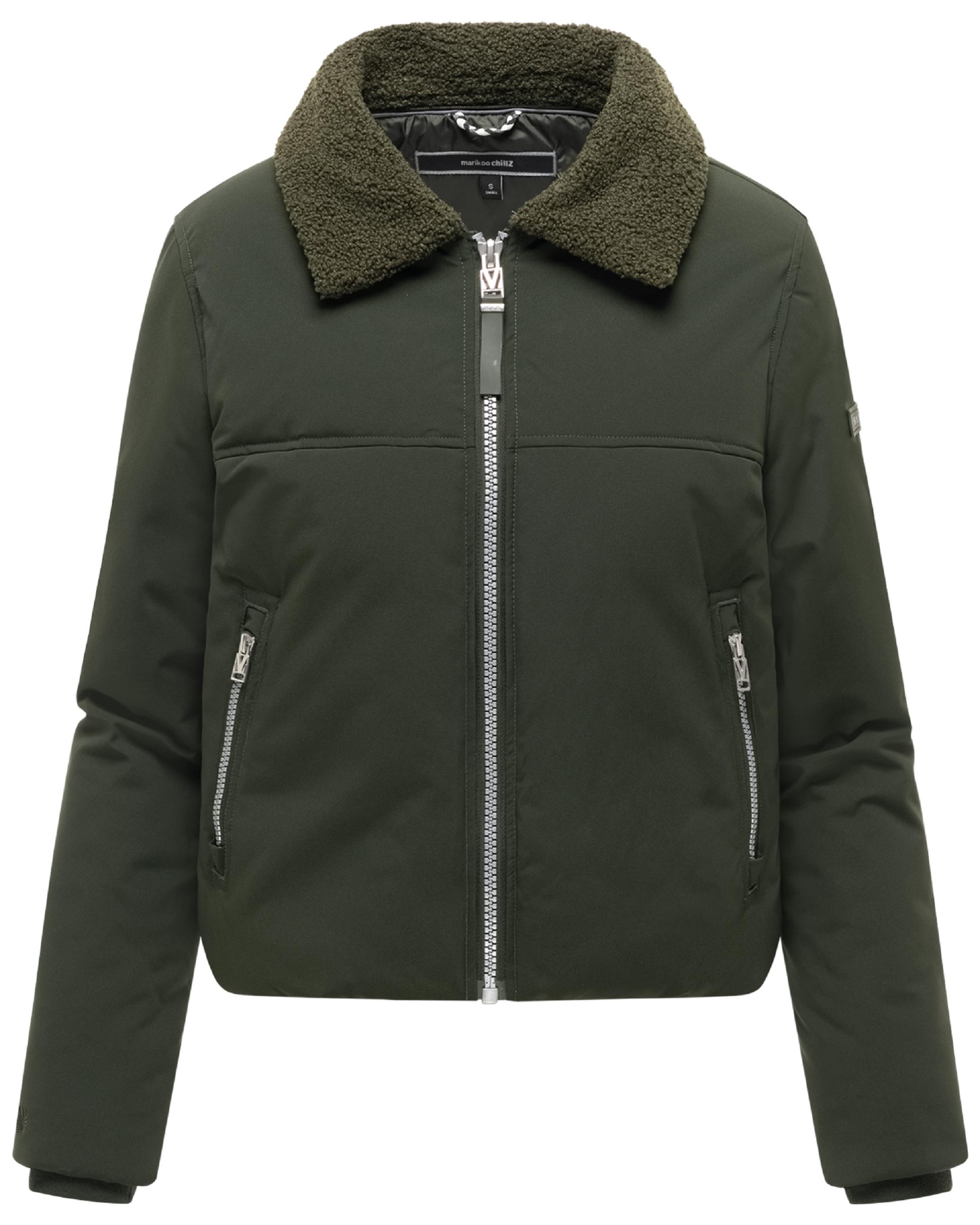 Bomberjacke mit herausnehmbarem Kapuzeneinsatz und Teddypelzkragen "Yurinaa 16" Dark Olive