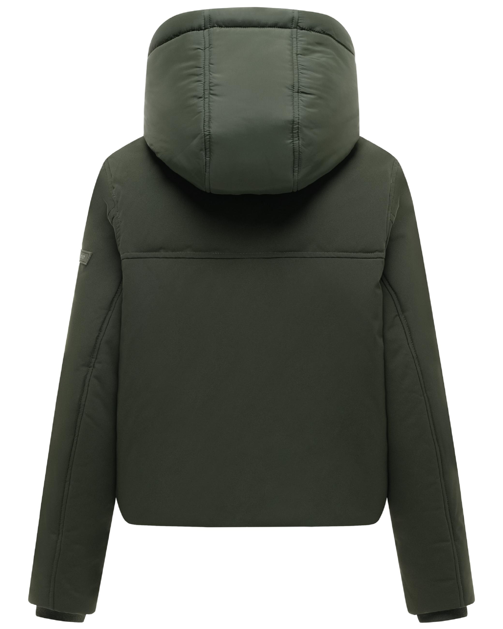 Bomberjacke mit herausnehmbarem Kapuzeneinsatz und Teddypelzkragen "Yurinaa 16" Dark Olive
