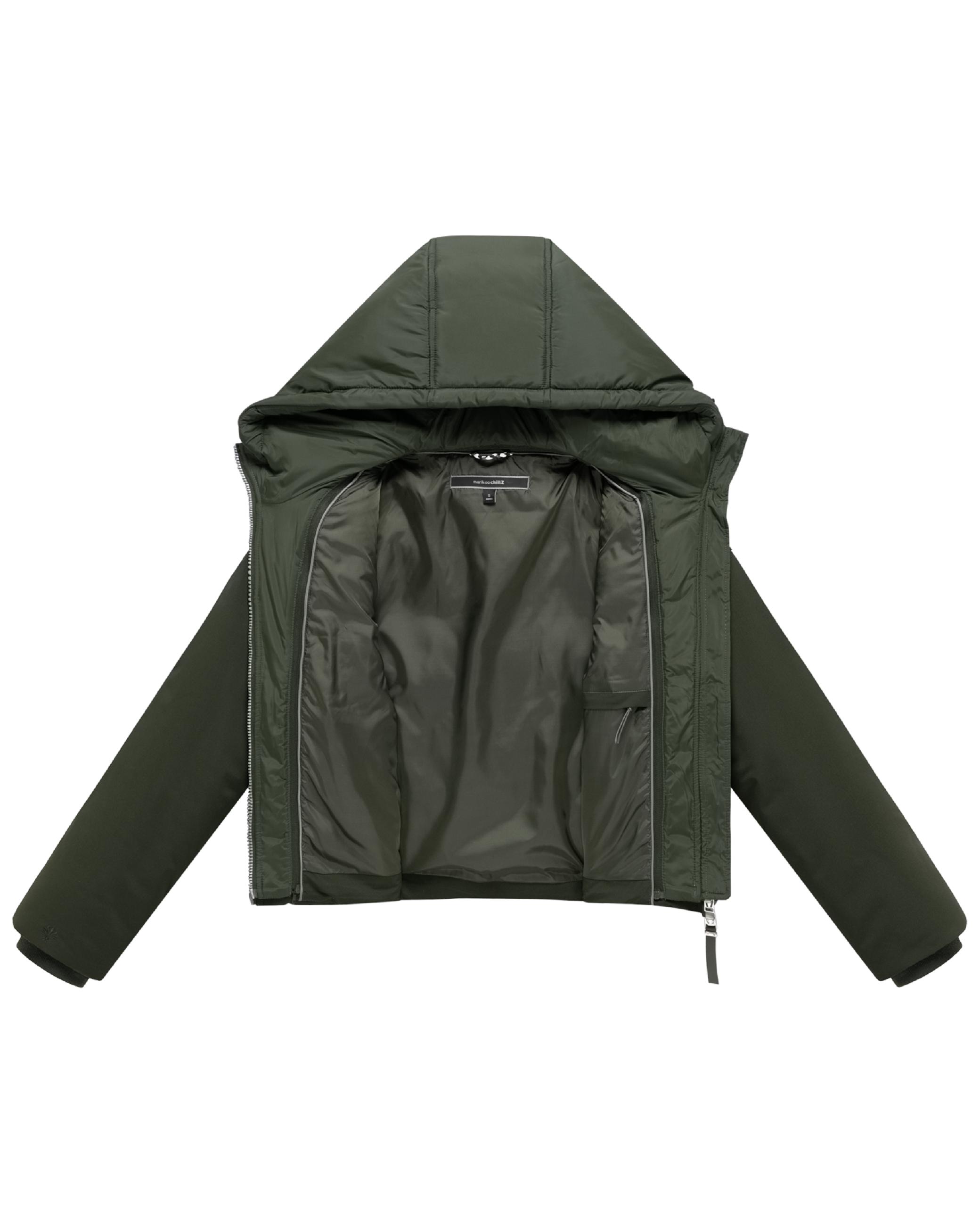 Bomberjacke mit herausnehmbarem Kapuzeneinsatz und Teddypelzkragen "Yurinaa 16" Dark Olive
