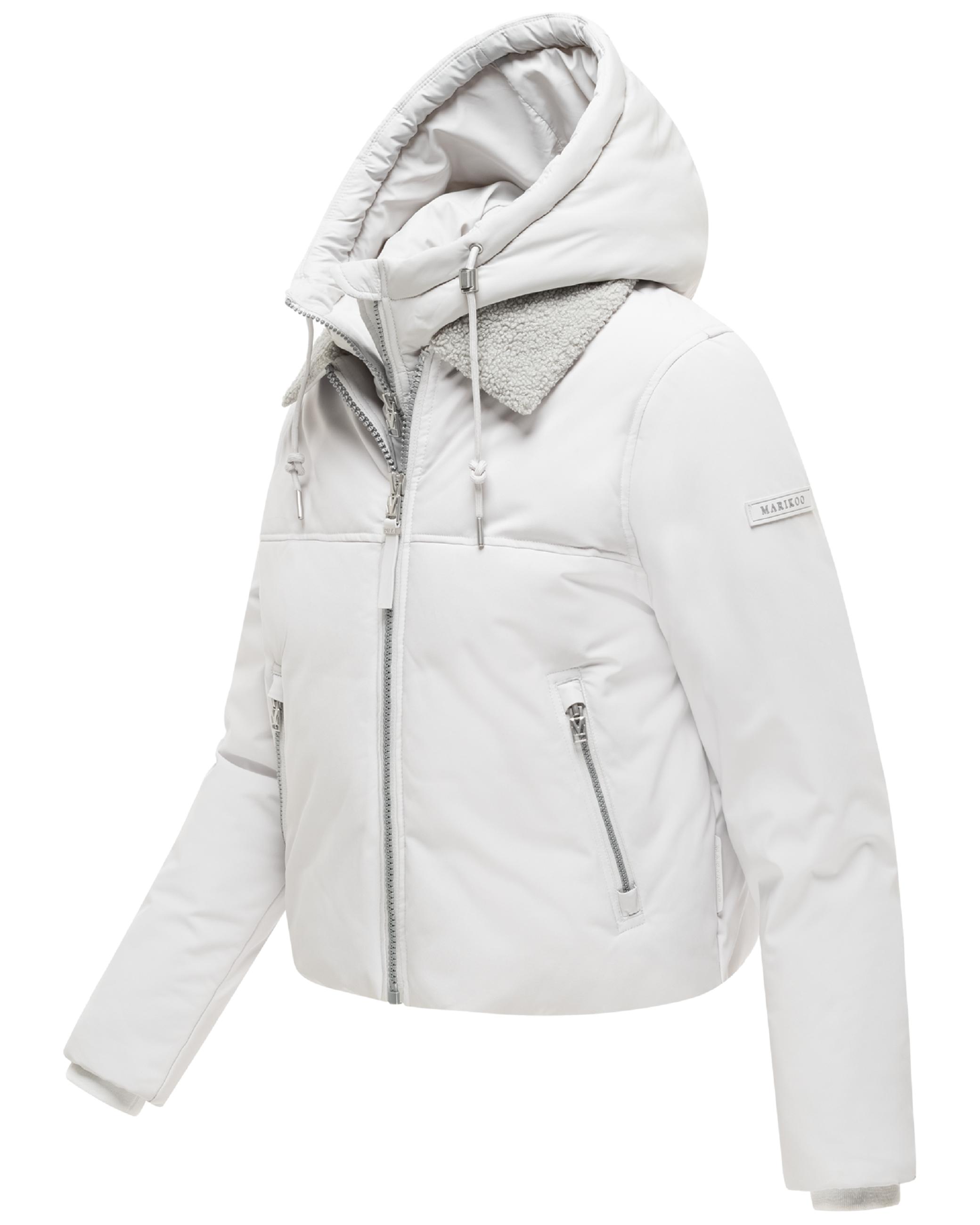 Bomberjacke mit herausnehmbarem Kapuzeneinsatz und Teddypelzkragen "Yurinaa 16" Light Grey