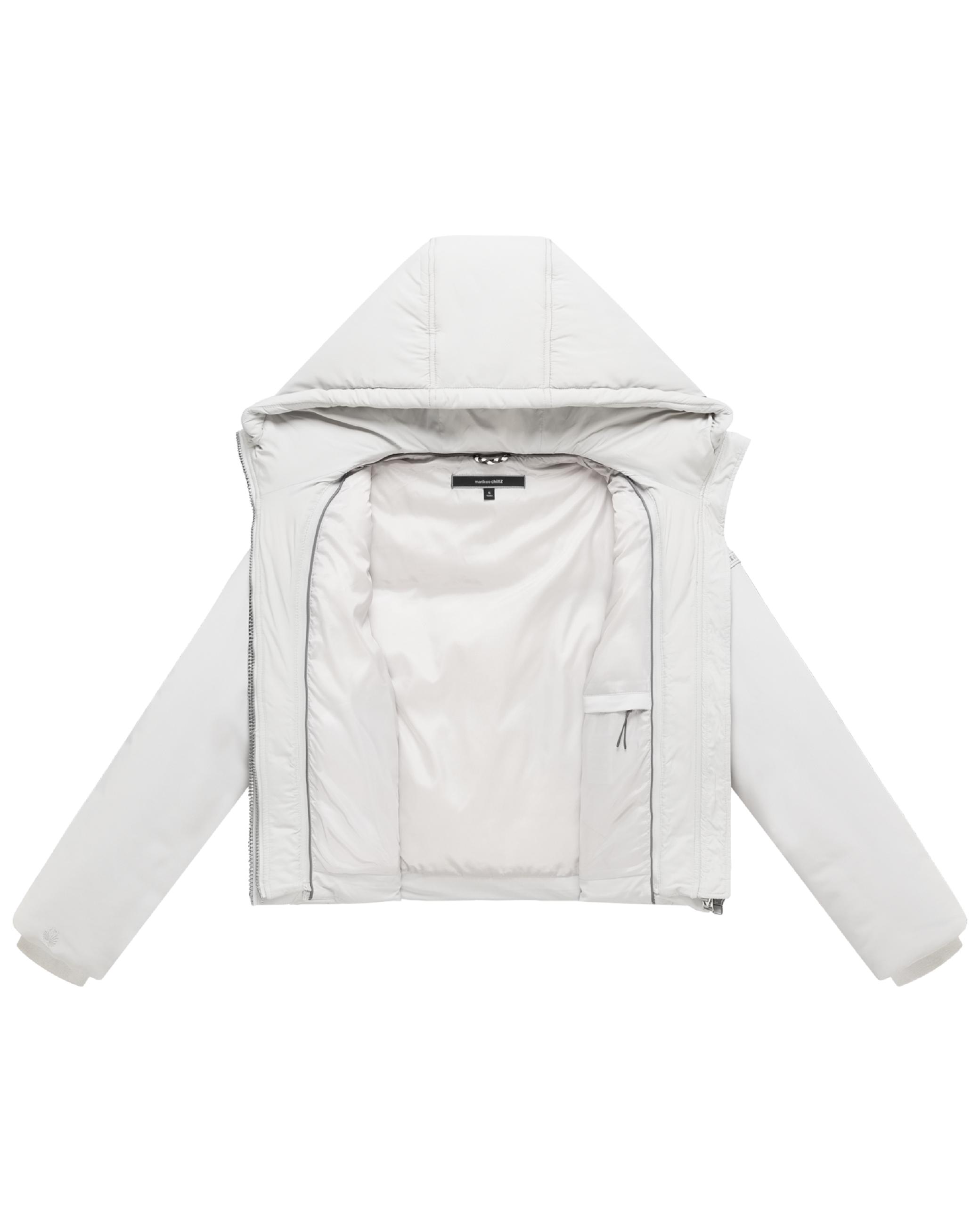 Bomberjacke mit herausnehmbarem Kapuzeneinsatz und Teddypelzkragen "Yurinaa 16" Light Grey