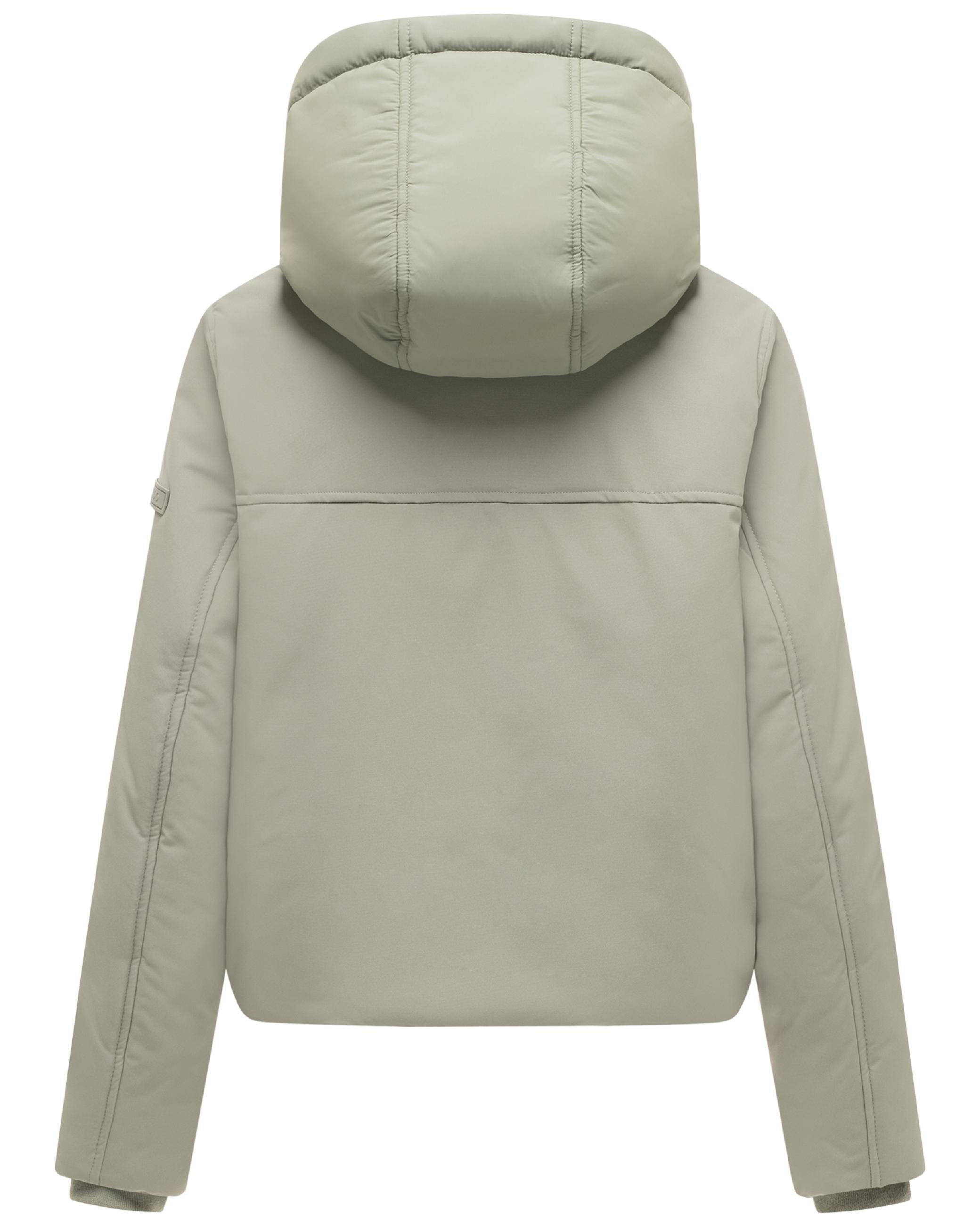 Bomberjacke mit herausnehmbarem Kapuzeneinsatz und Teddypelzkragen "Yurinaa 16" Stone Grey
