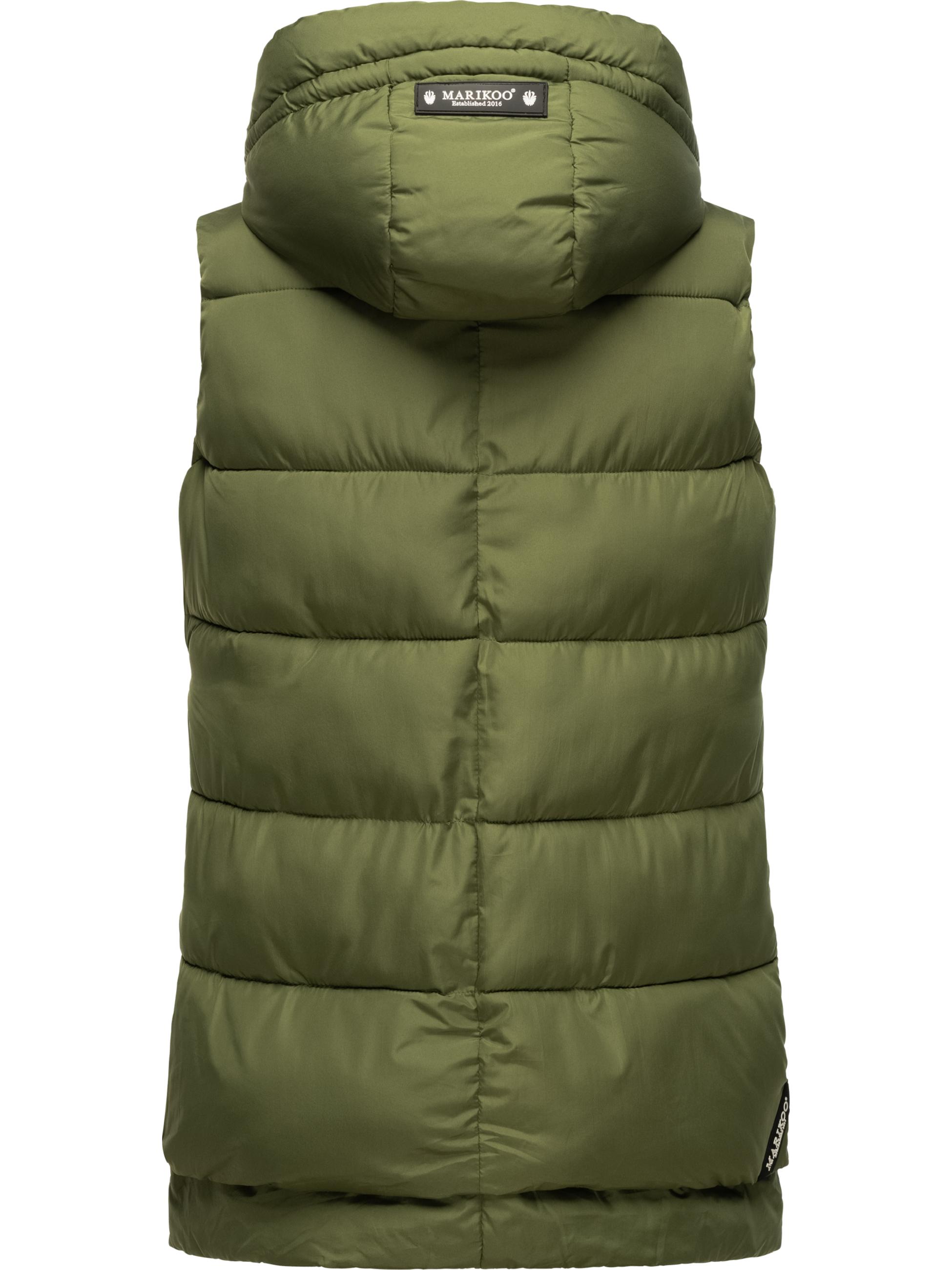 Warme Steppweste mit abnehmbarer Kapuze "Zarinaa" Dusty Olive