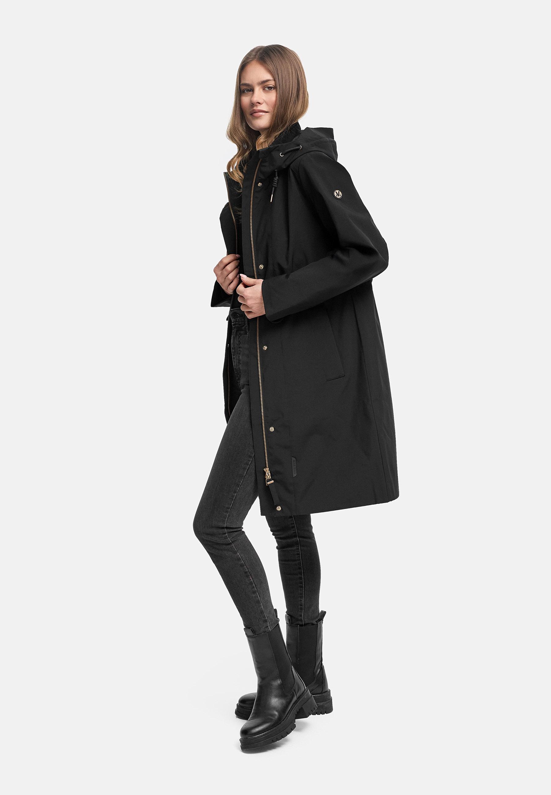 wasserdichter Parka mit Taillenzugkordeln "Zilandaa 16" Black