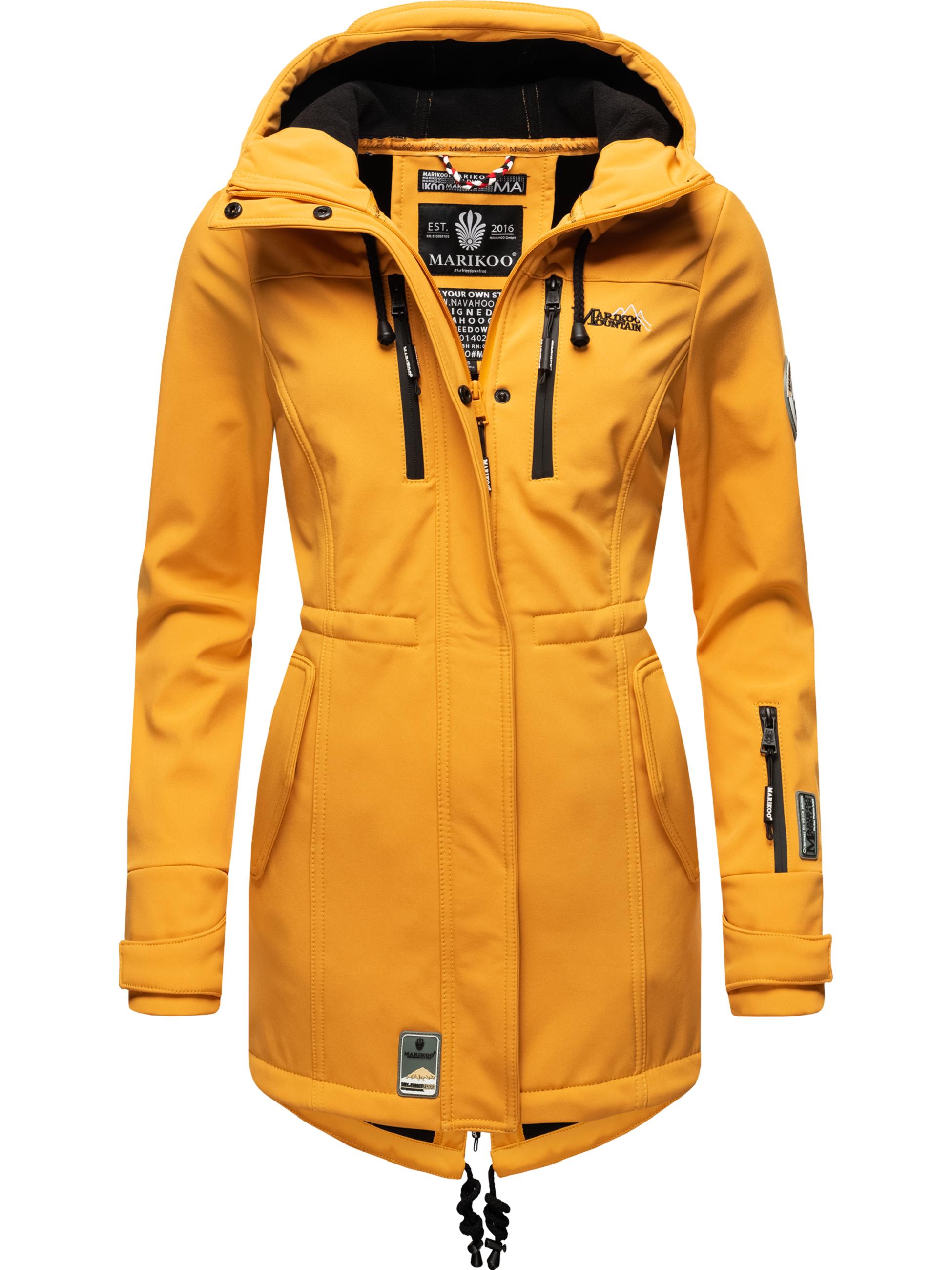 Übergang Softshell-Mantel mit Kapuze "Zimtzicke" Amber Yellow