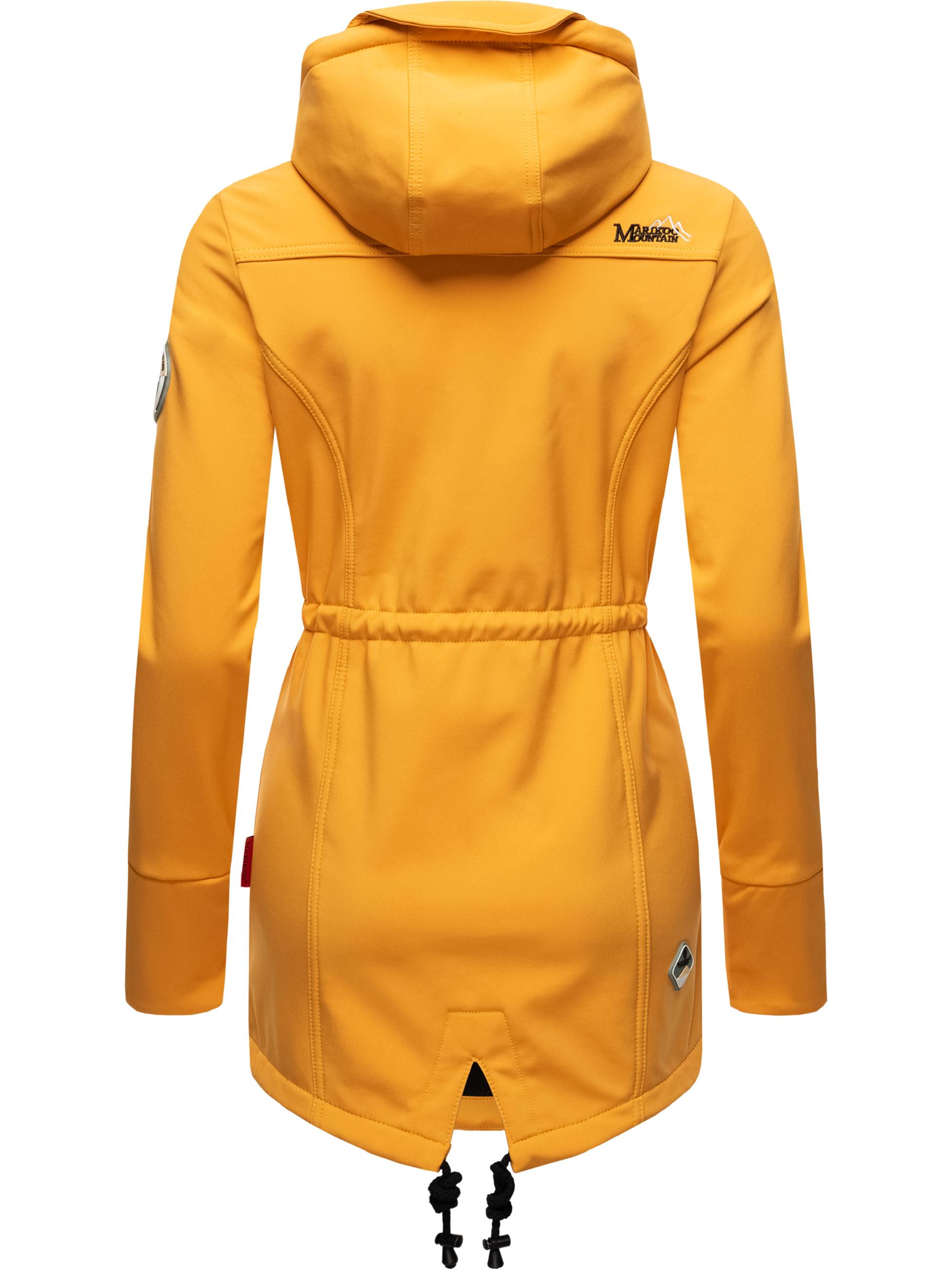 Übergang Softshell-Mantel mit Kapuze "Zimtzicke" Amber Yellow