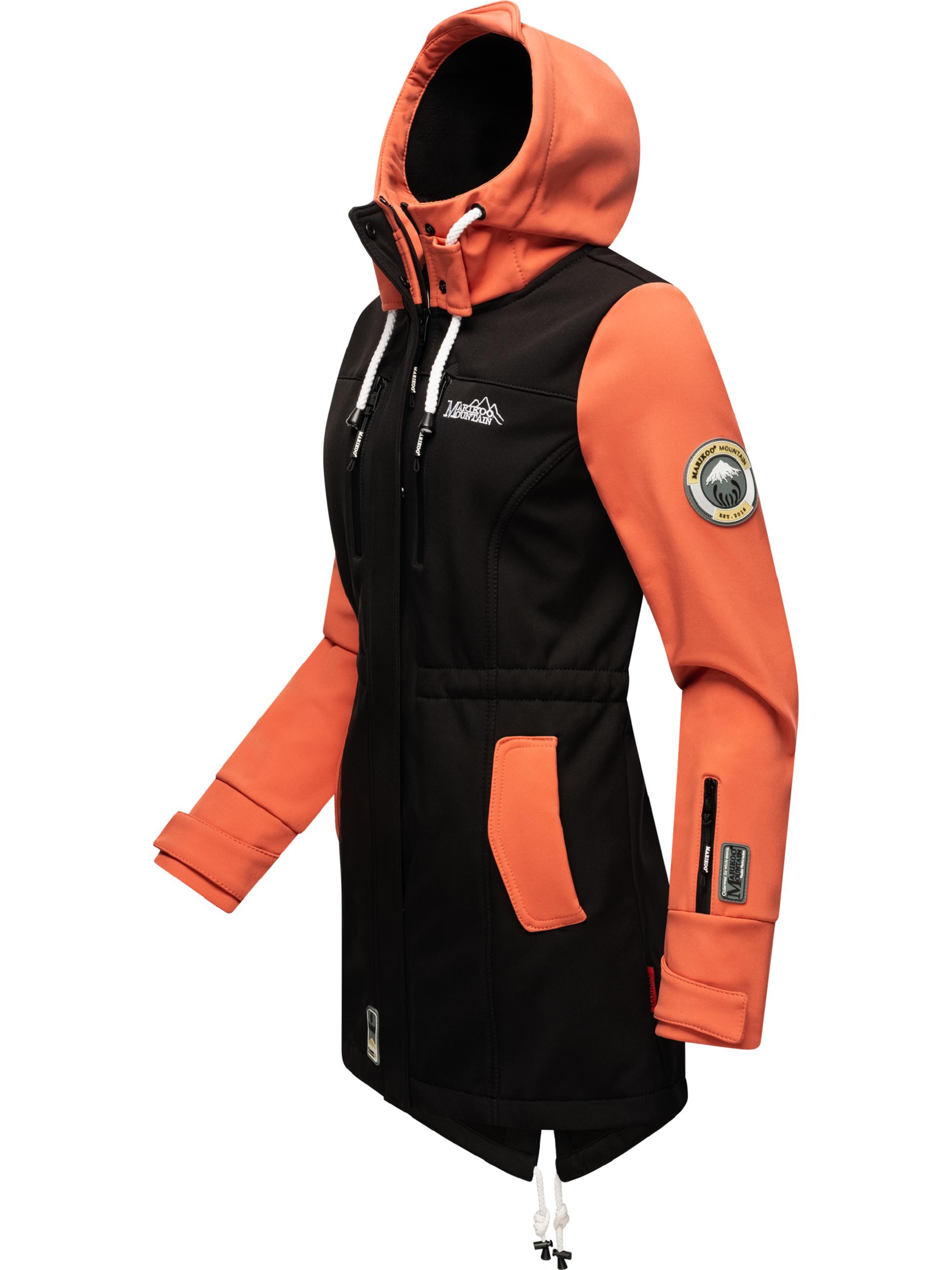 Übergang Softshell-Mantel mit Kapuze "Zimtzicke" Black-Coral