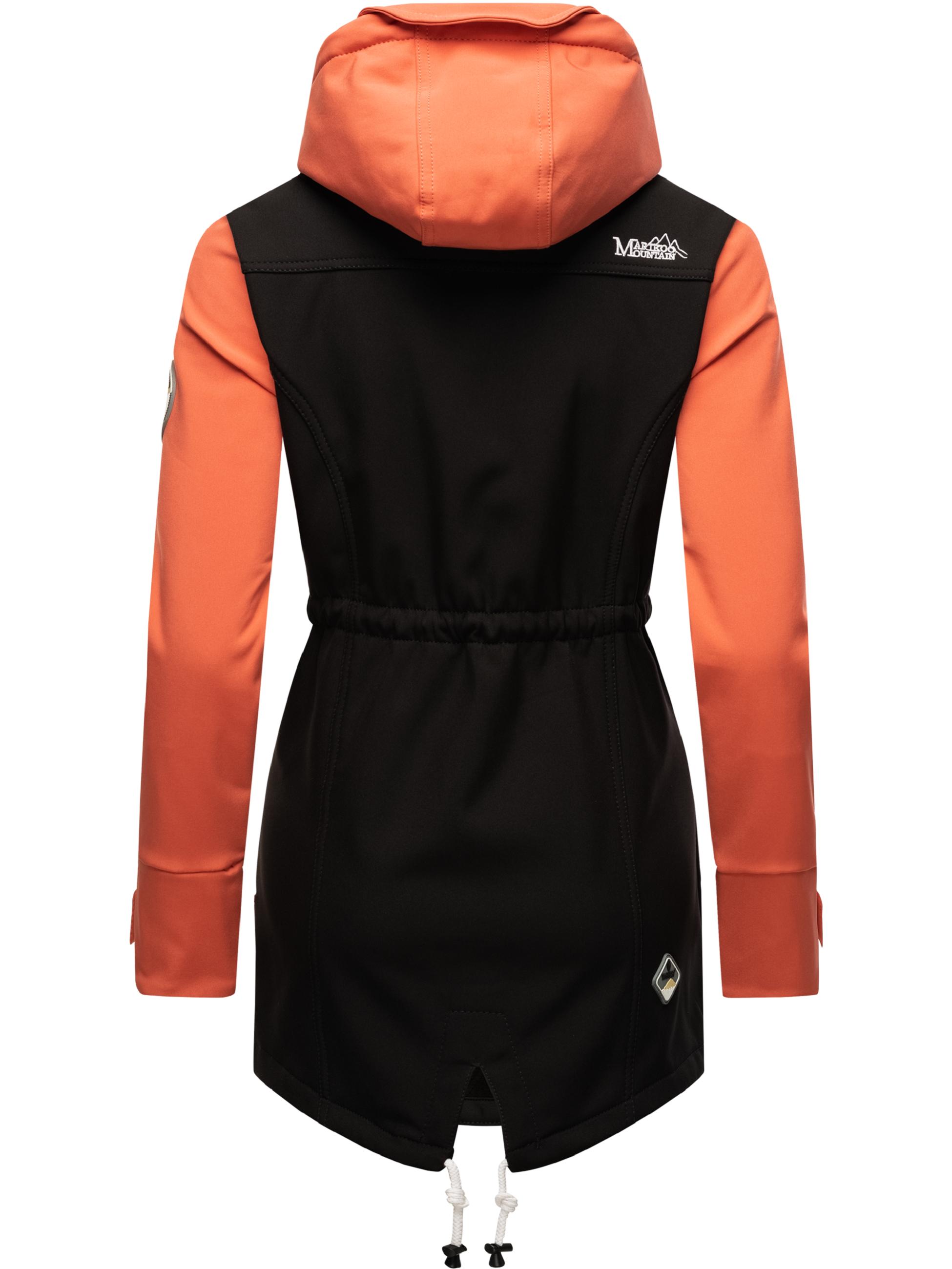 Übergang Softshell-Mantel mit Kapuze "Zimtzicke" Black-Coral